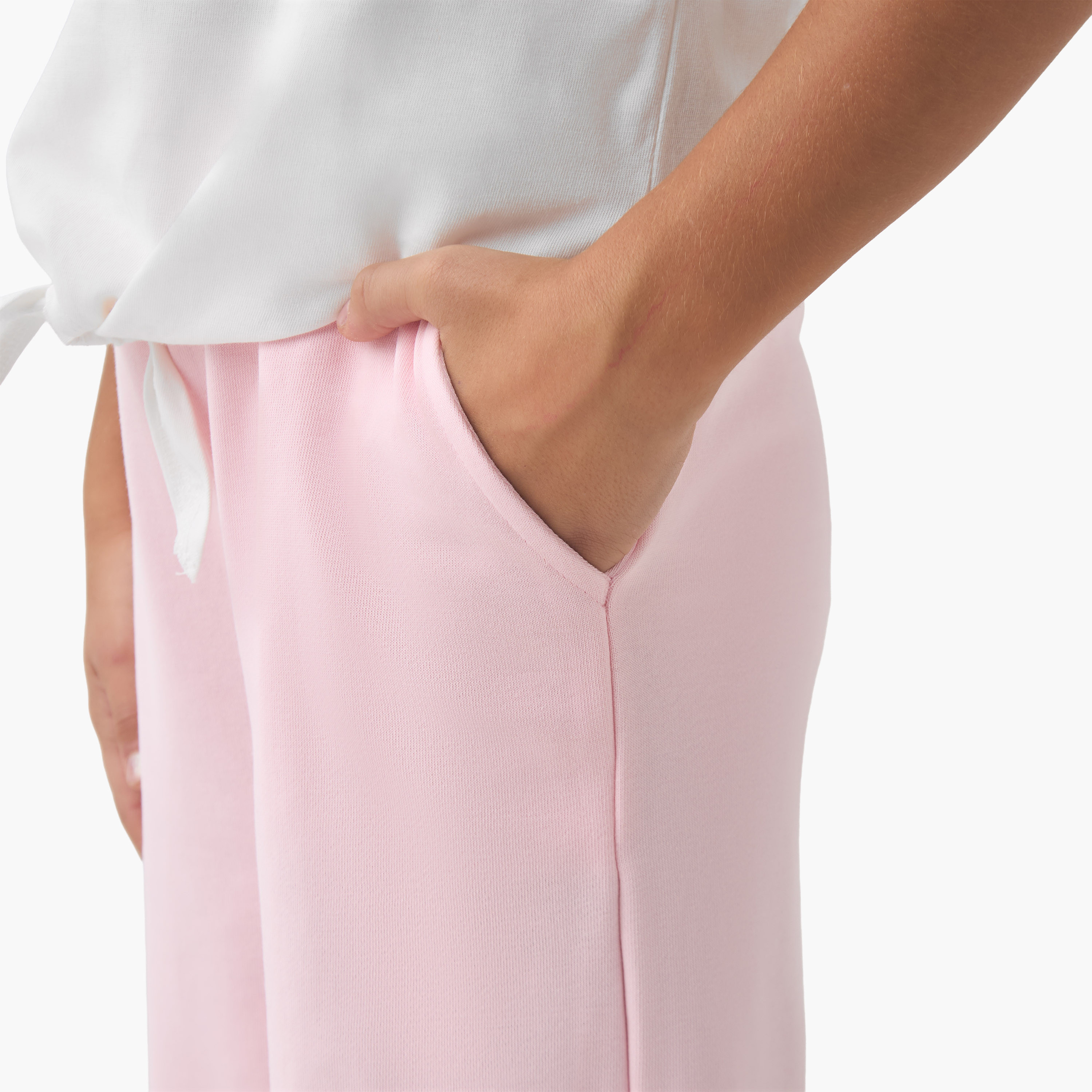 Juniors Girls Wide Leg Track Pants with Pockets - Cotton - Drawstring Waist-girls-clothing-bottoms-joggersandtrackpants-image-4