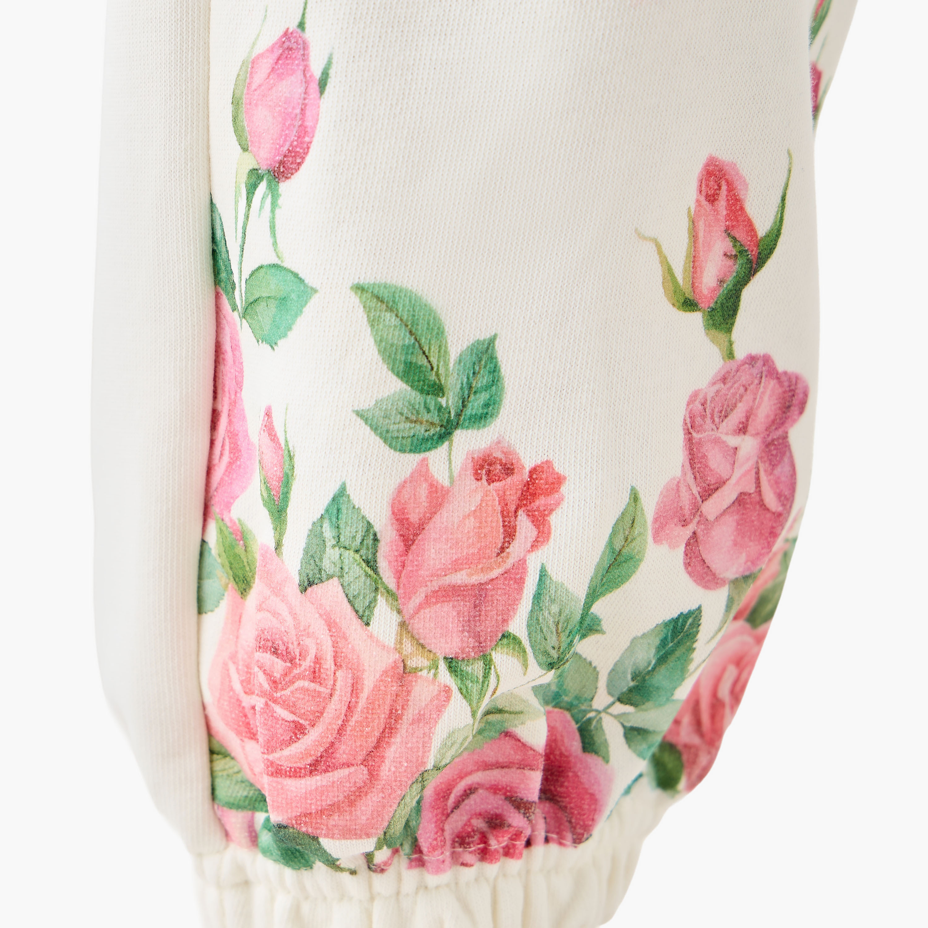 Juniors Girls Joggers with Floral Print - Cotton - Elasticated Drawstring-girls-clothing-bottoms-joggersandtrackpants-image-5