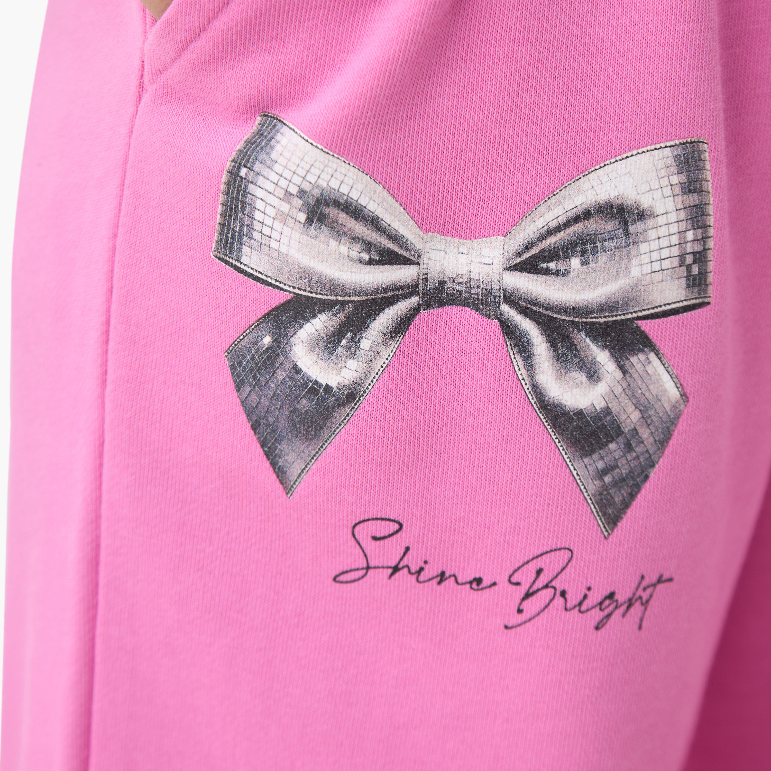 Juniors Girls Joggers with Bow Print  - Cotton - Drawstring Waist-girls-clothing-bottoms-joggersandtrackpants-image-5