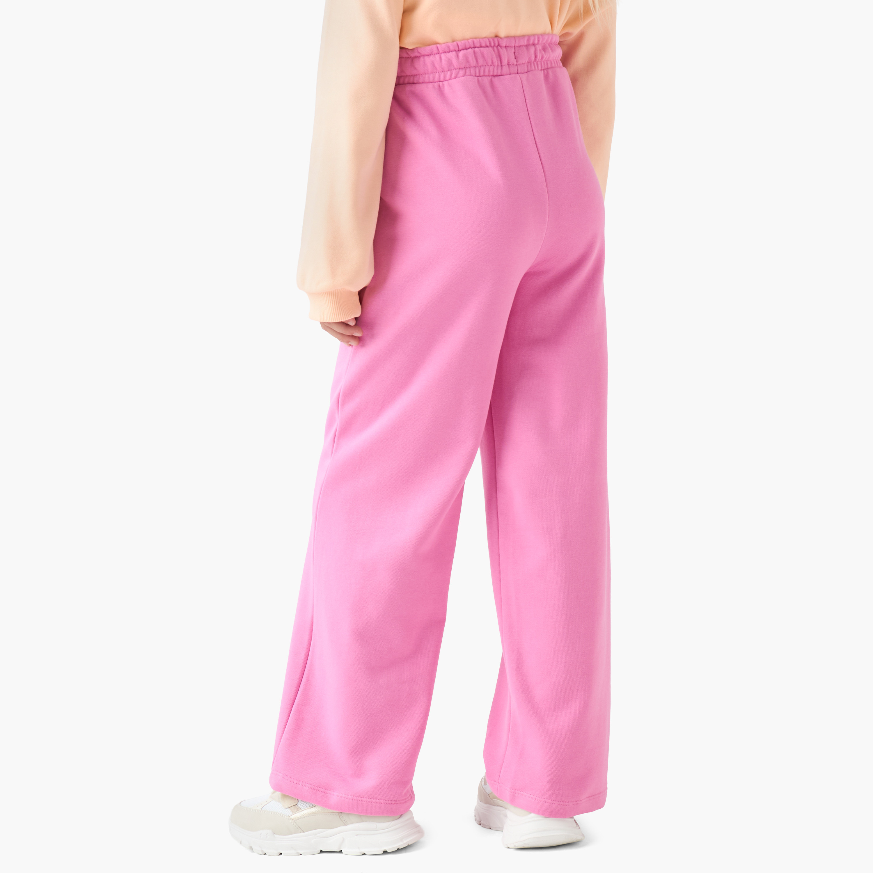 Juniors Girls Wide Leg Track Pants with Pockets - Cotton - Elastic Waist-girls-clothing-bottoms-joggersandtrackpants-image-3