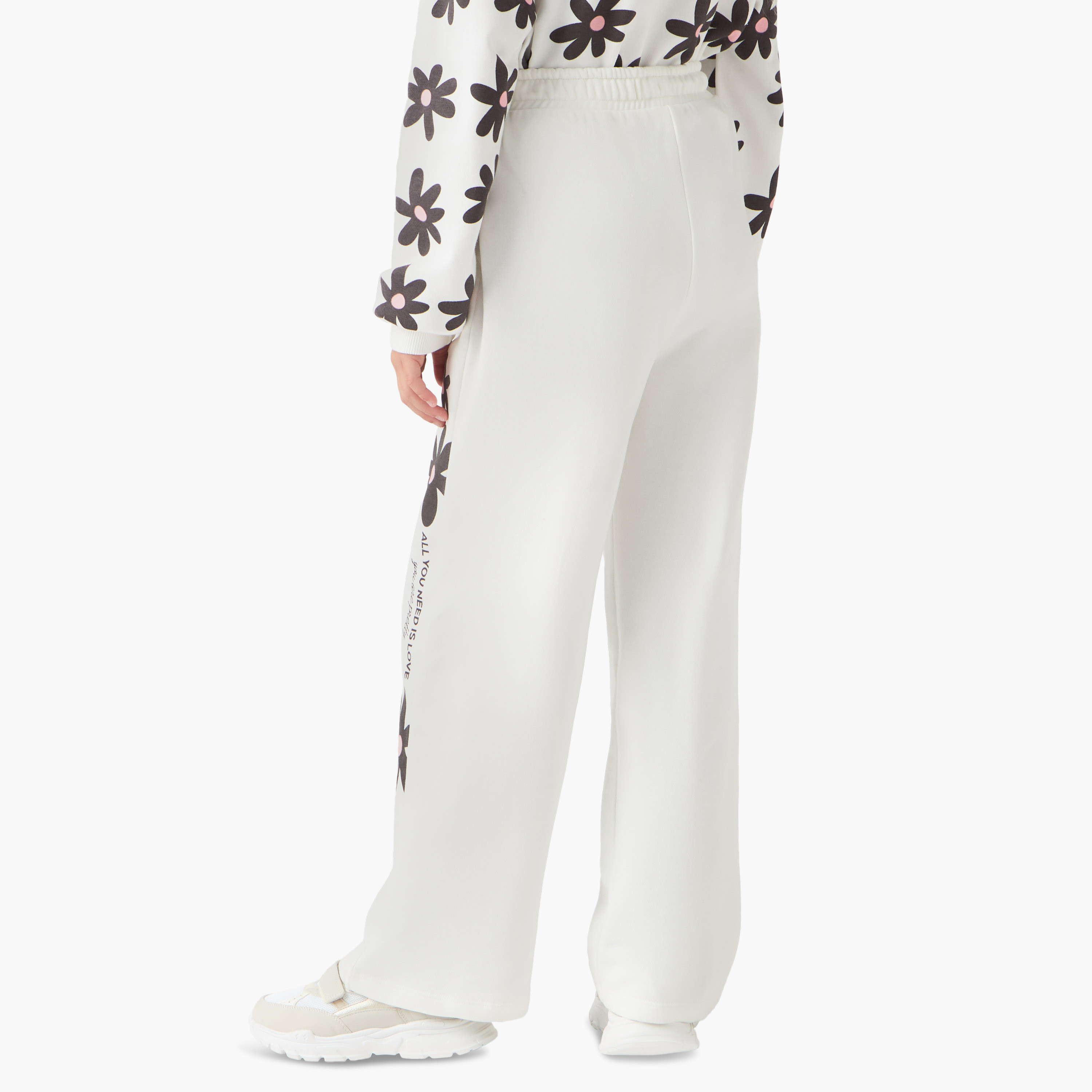 Juniors Girls Track Pants with Floral Print - Cotton - Drawstring Waist-girls-clothing-bottoms-joggersandtrackpants-image-3