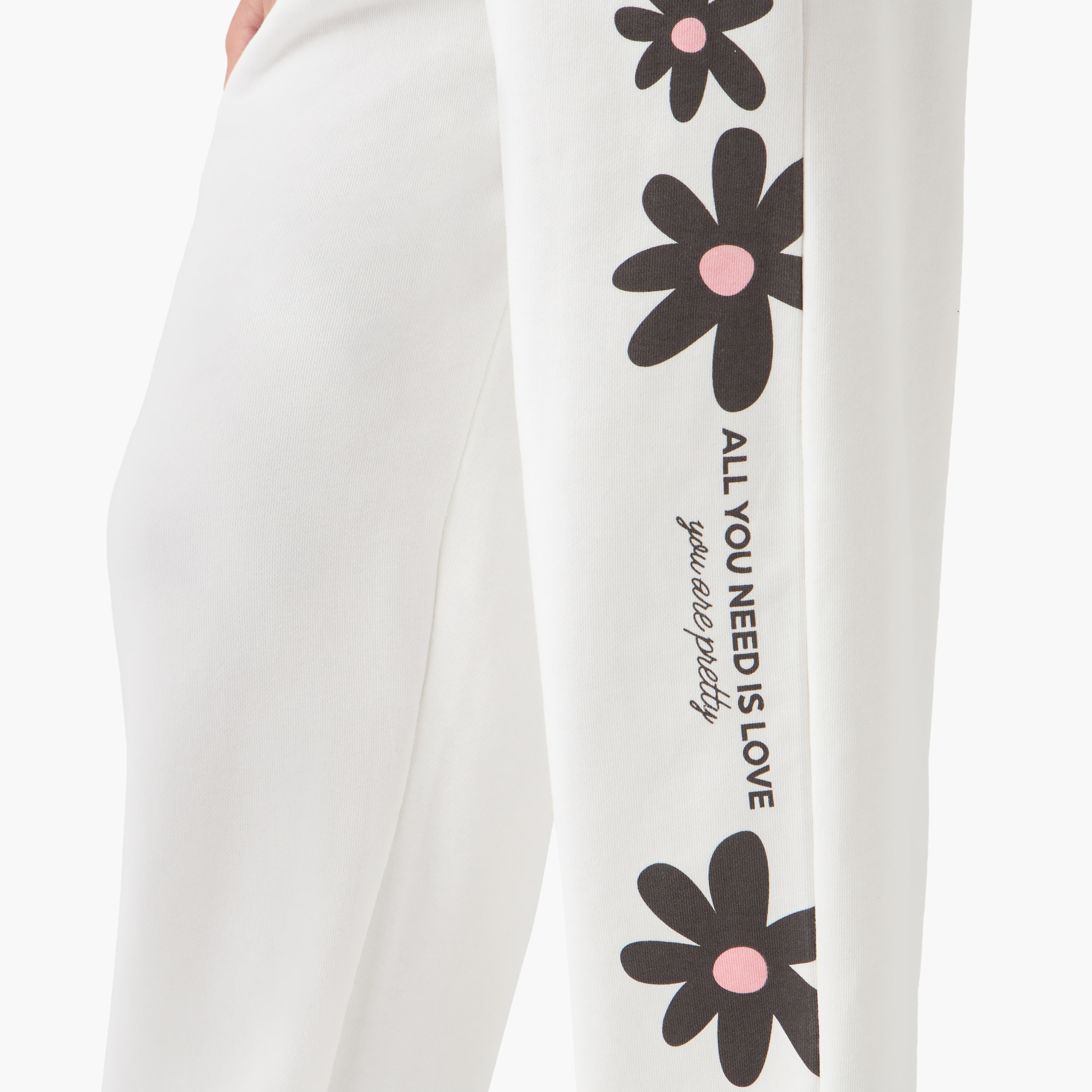 Juniors Girls Track Pants with Floral Print - Cotton - Drawstring Waist-girls-clothing-bottoms-joggersandtrackpants-image-5