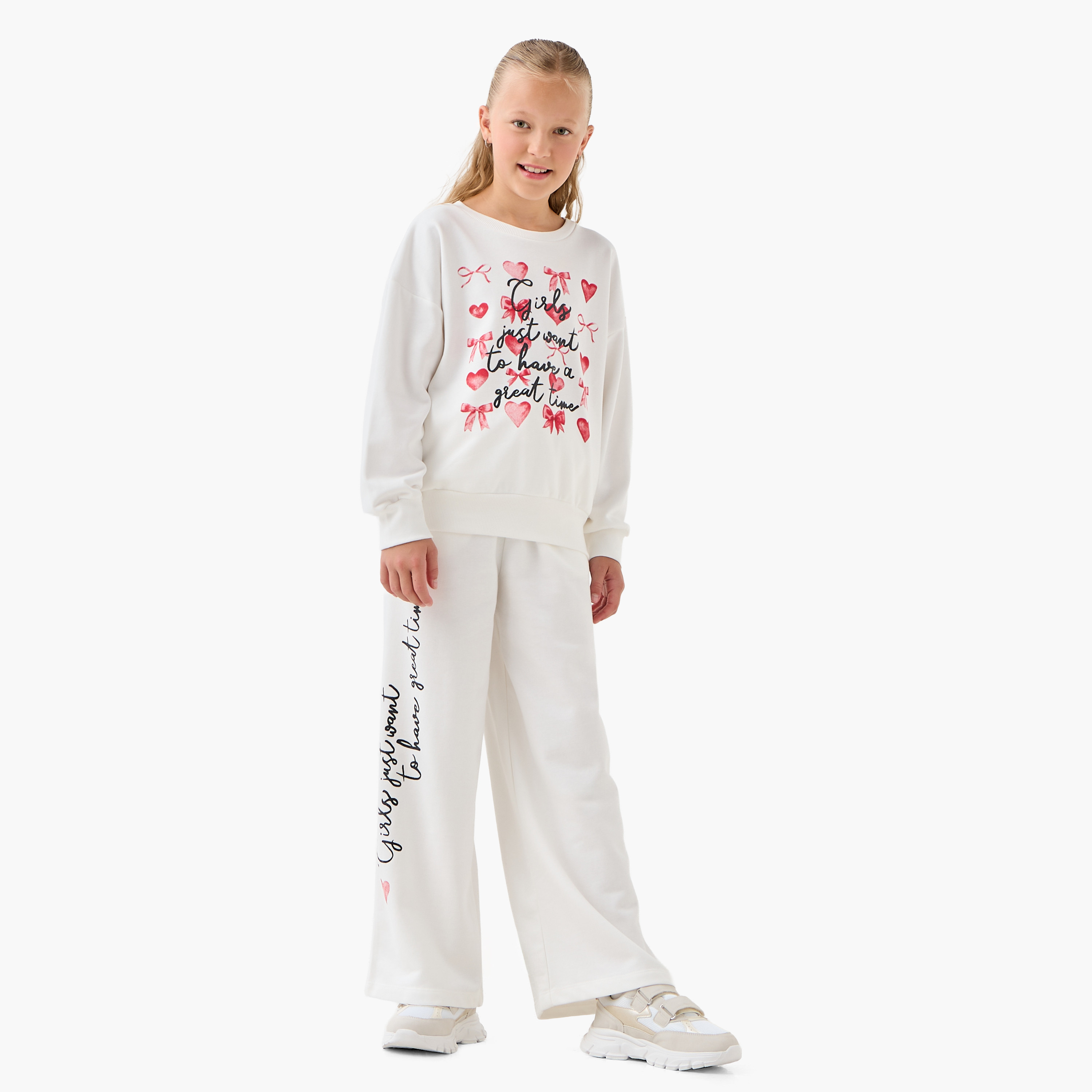 Juniors Girls Track Pants with Pockets - Cotton - Elasticated Drawstring-girls-clothing-bottoms-joggersandtrackpants-image-2