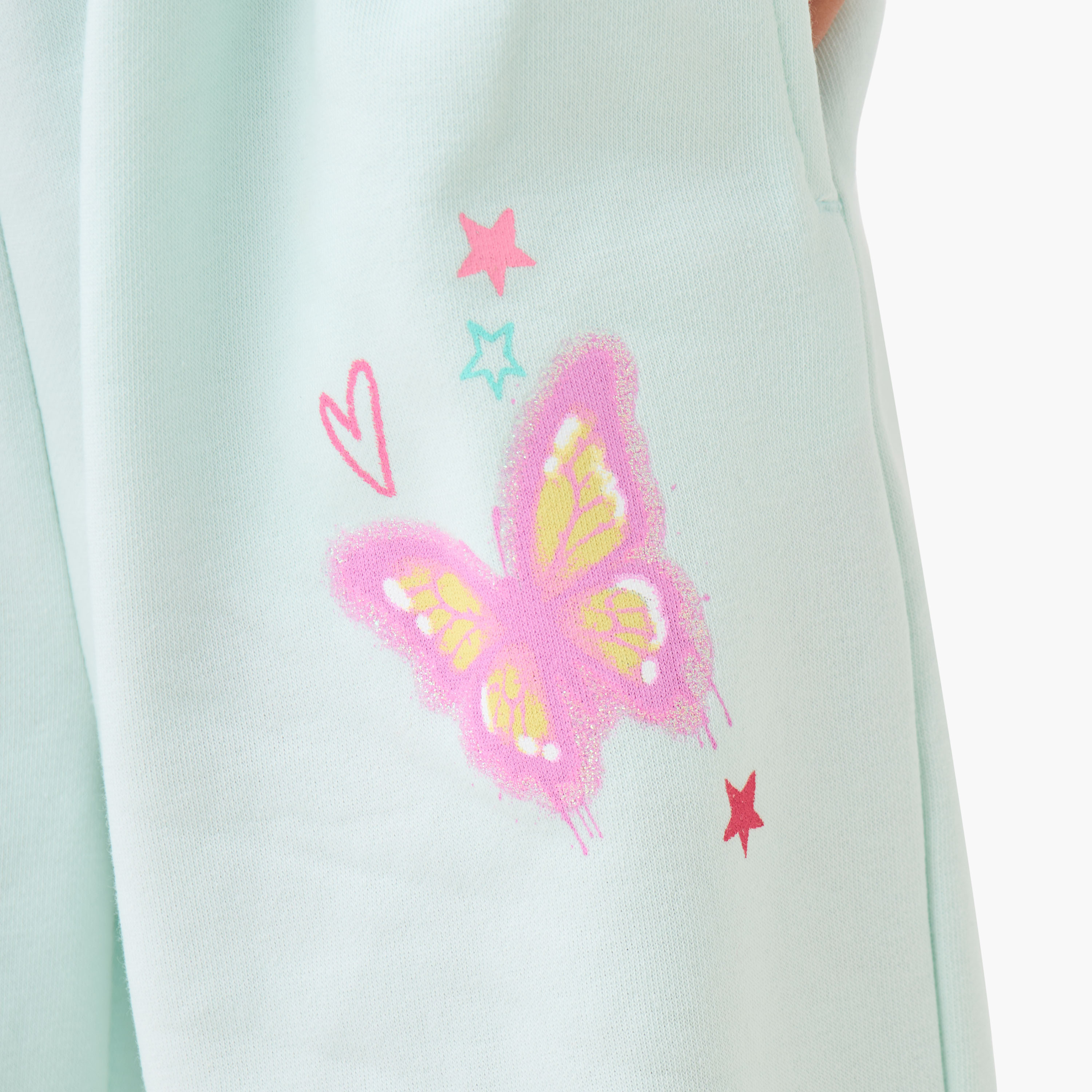 Juniors Girls Joggers with Butterfly Print - Cotton - Elasticated Drawstring-girls-clothing-bottoms-joggersandtrackpants-image-5
