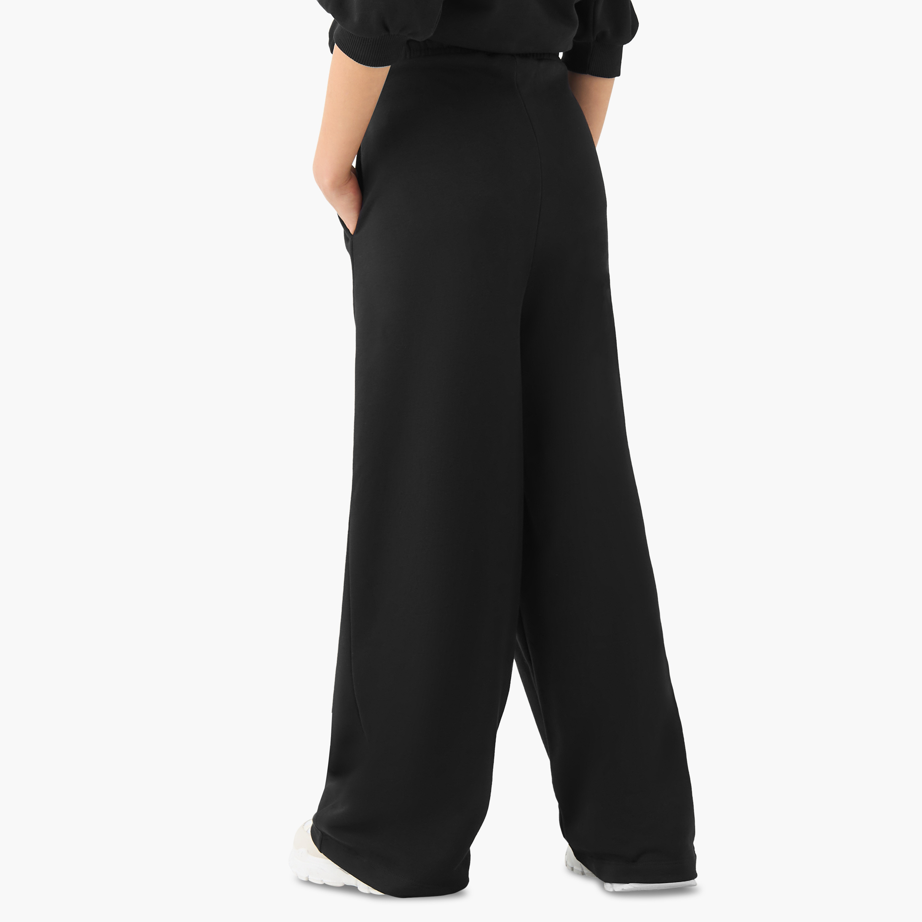 Juniors Girls Track Pants with Slogan Print - Cotton - Drawstring Waist-girls-clothing-bottoms-joggersandtrackpants-image-3