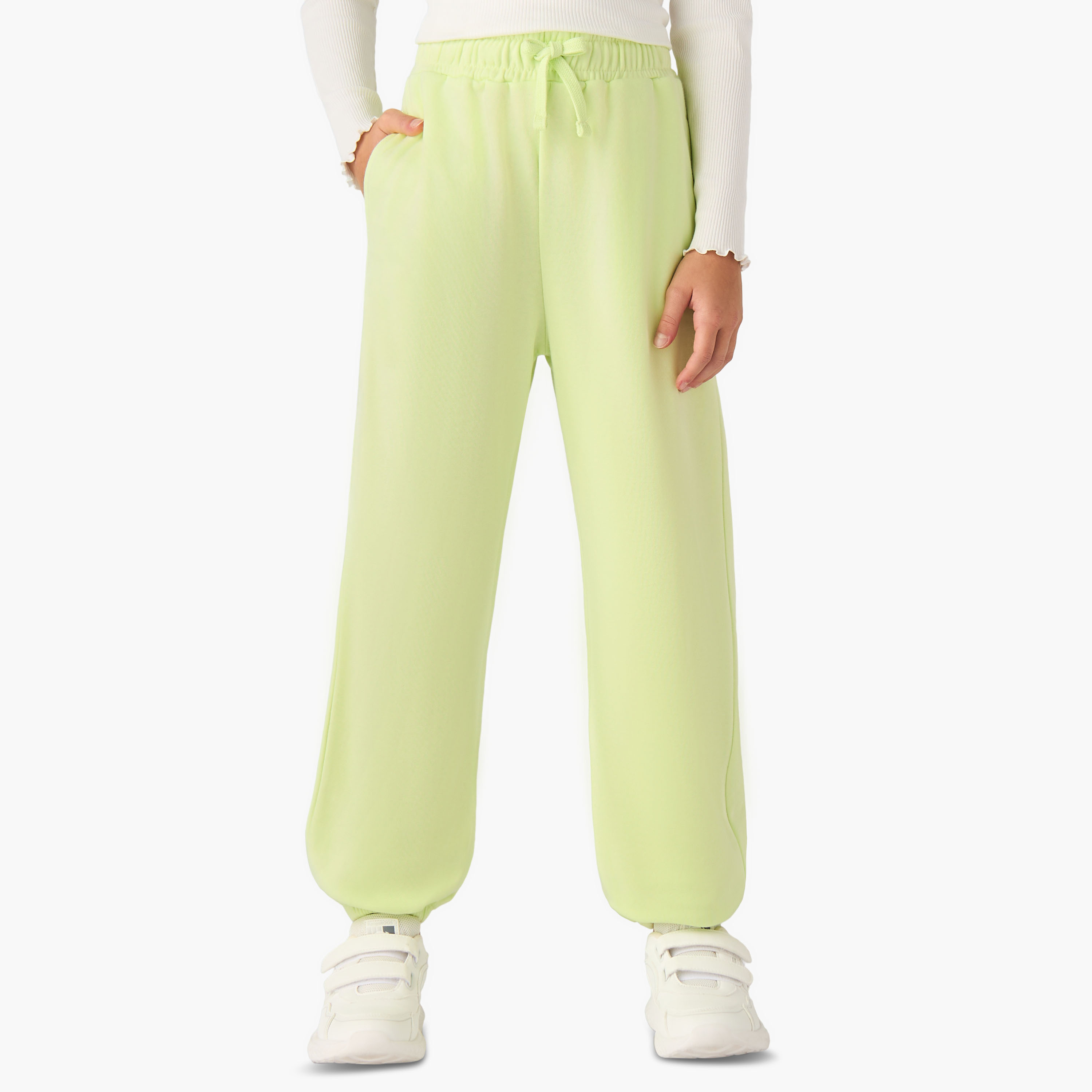 Juniors Girls Joggers with Pockets - Cotton - Drawstring Waist-girls-clothing-bottoms-joggersandtrackpants-image-1