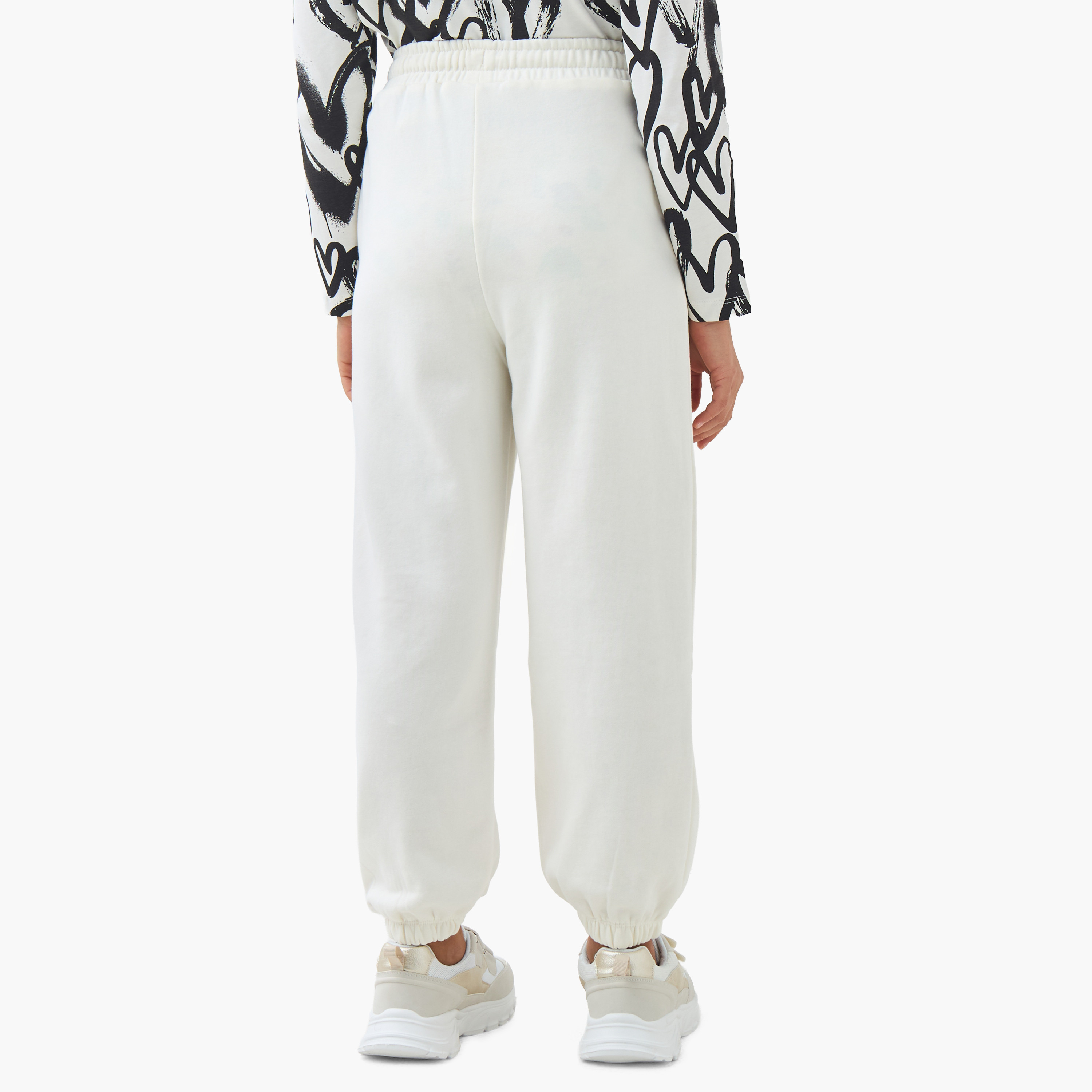 Juniors Girls Joggers with Graphitti Print - Cotton-girls-clothing-bottoms-joggersandtrackpants-image-3