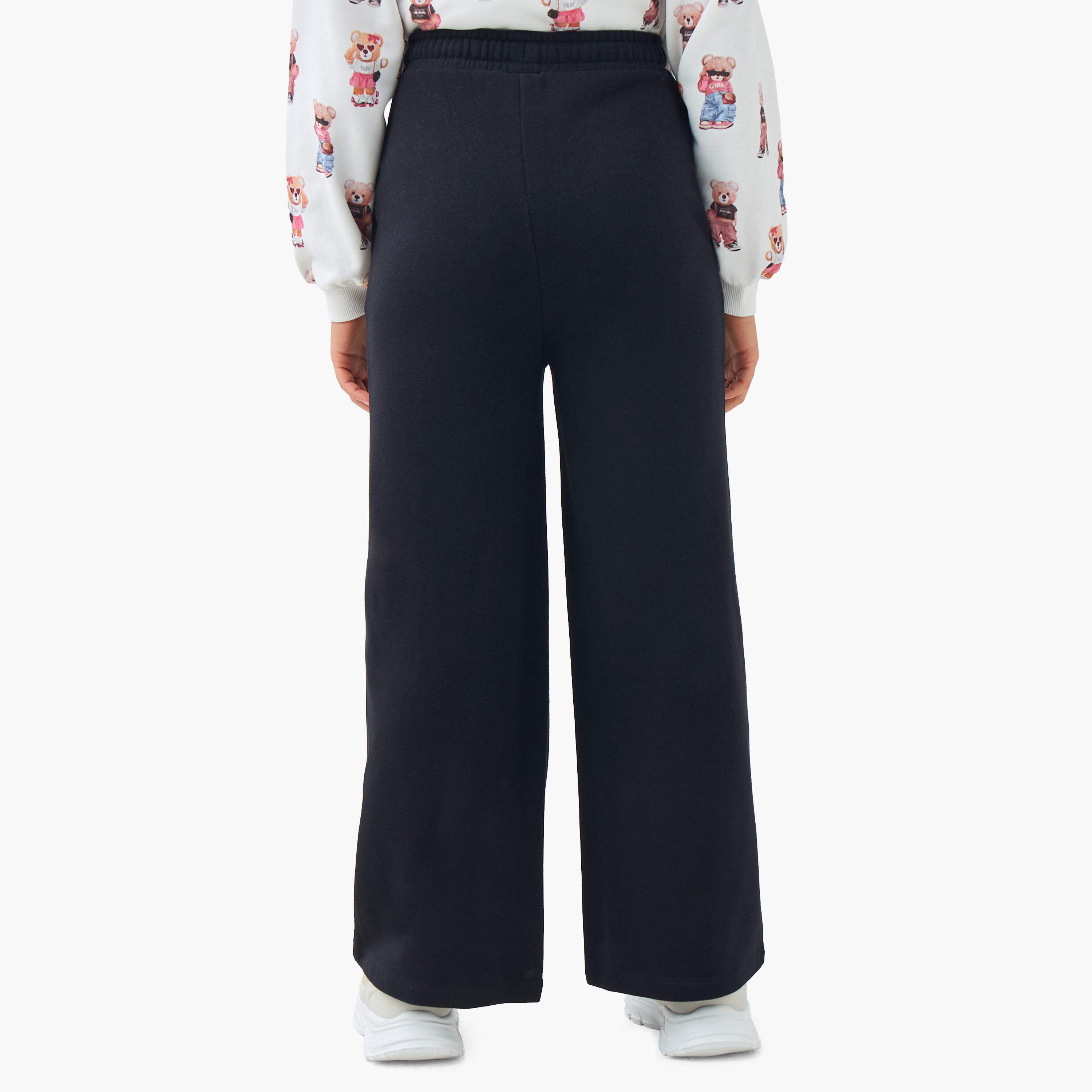 Juniors Girls Wide Leg Track Pants with Pockets - Cotton - Drawstring Waist-girls-clothing-bottoms-joggersandtrackpants-image-3