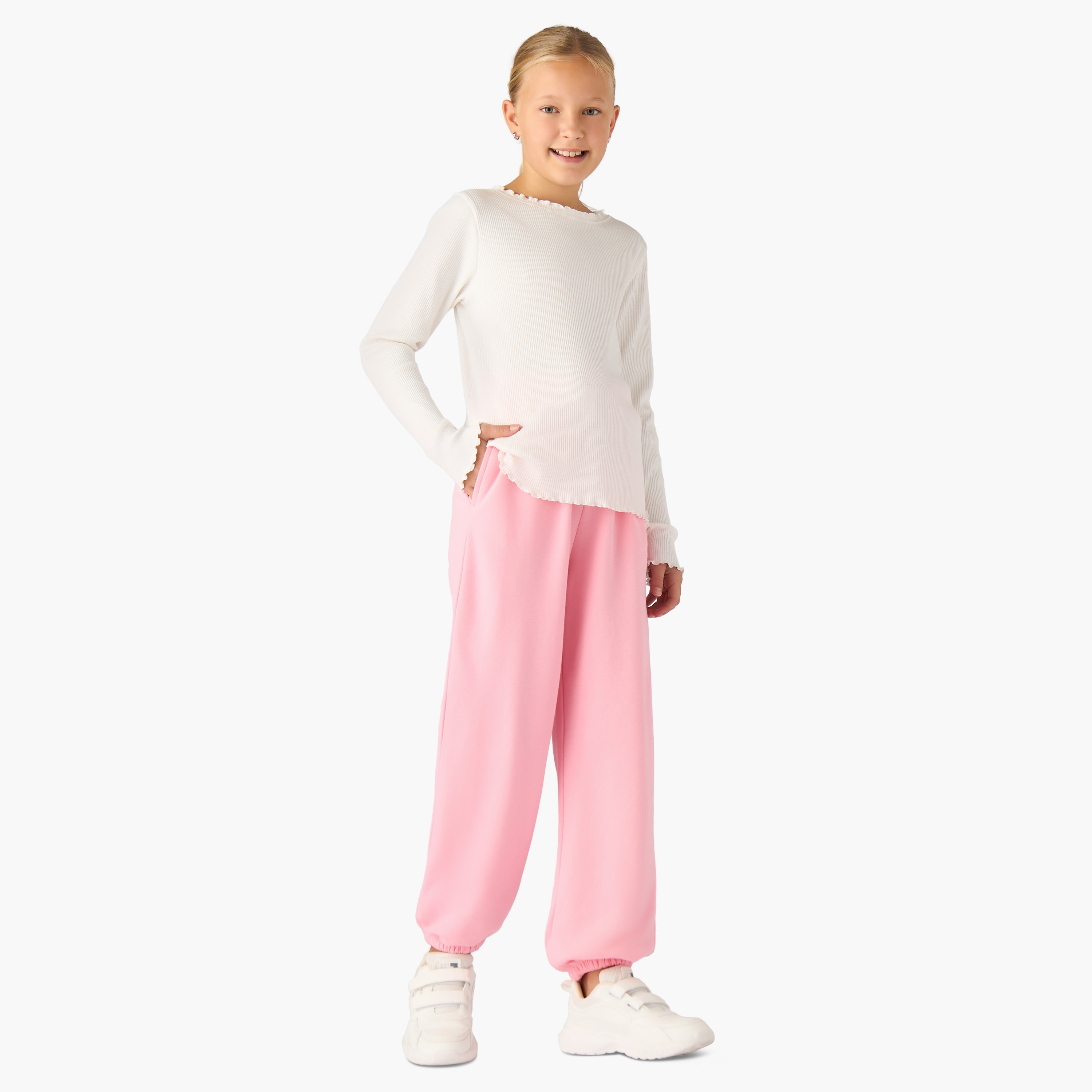 Juniors Girls Joggers - Cotton-girls-clothing-bottoms-joggersandtrackpants-image-2
