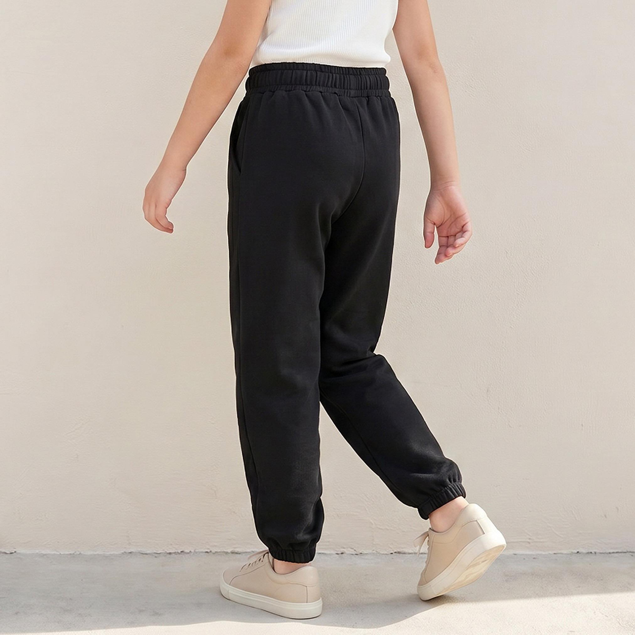 Juniors Elasticated Drawstring Joggers with Pockets-girls-clothing-bottoms-joggersandtrackpants-image-3