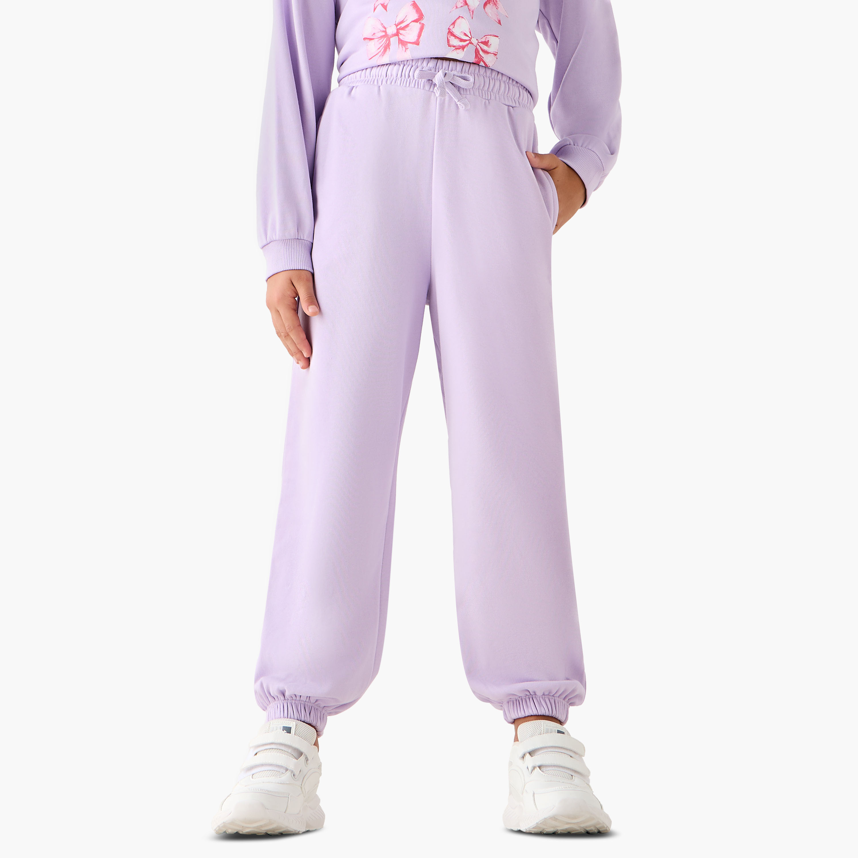 Juniors Drawstring Waist Joggers with Pockets-girls-clothing-bottoms-joggersandtrackpants-image-1