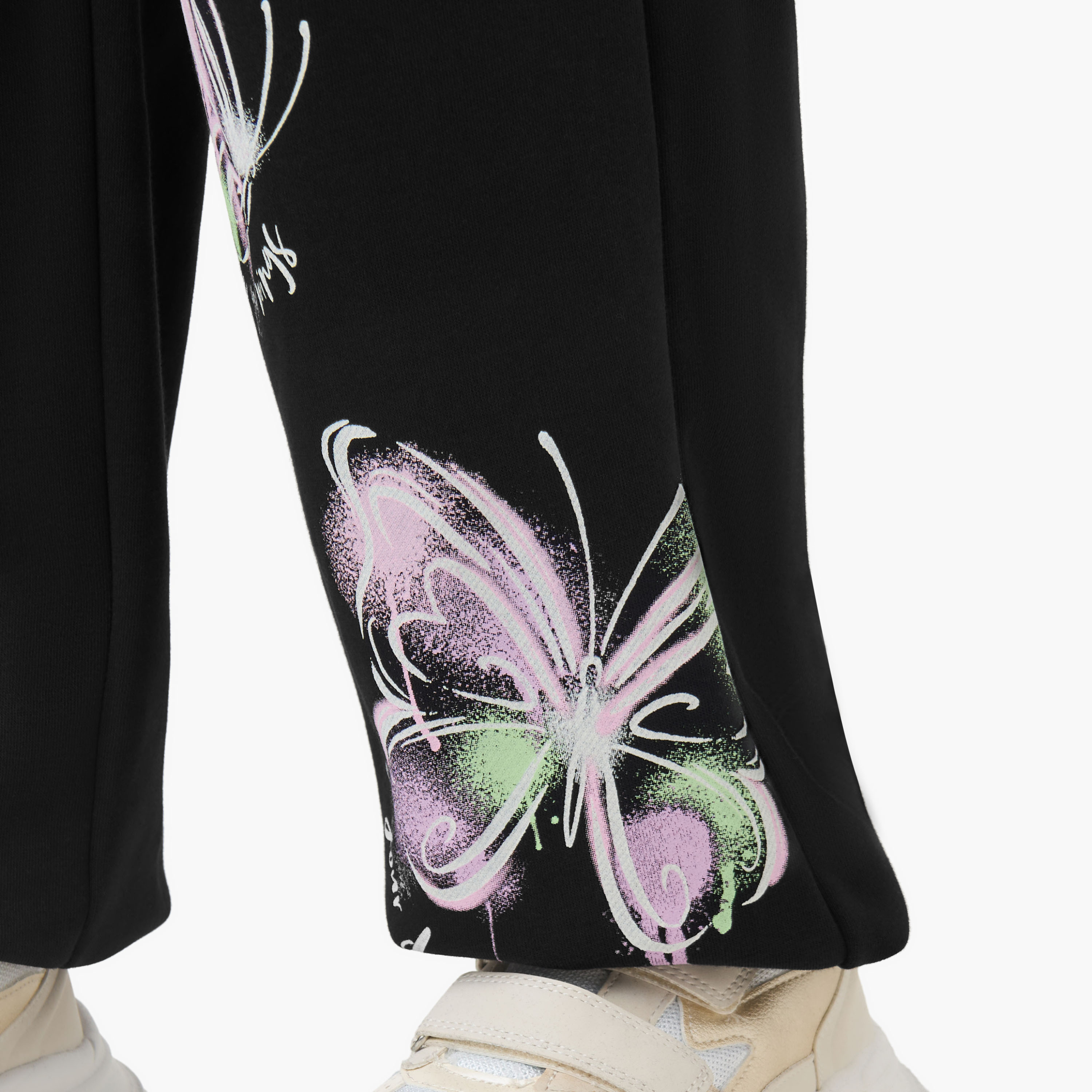 Juniors Elastic Waist Joggers with Butterfly Print-girls-clothing-bottoms-joggersandtrackpants-image-5
