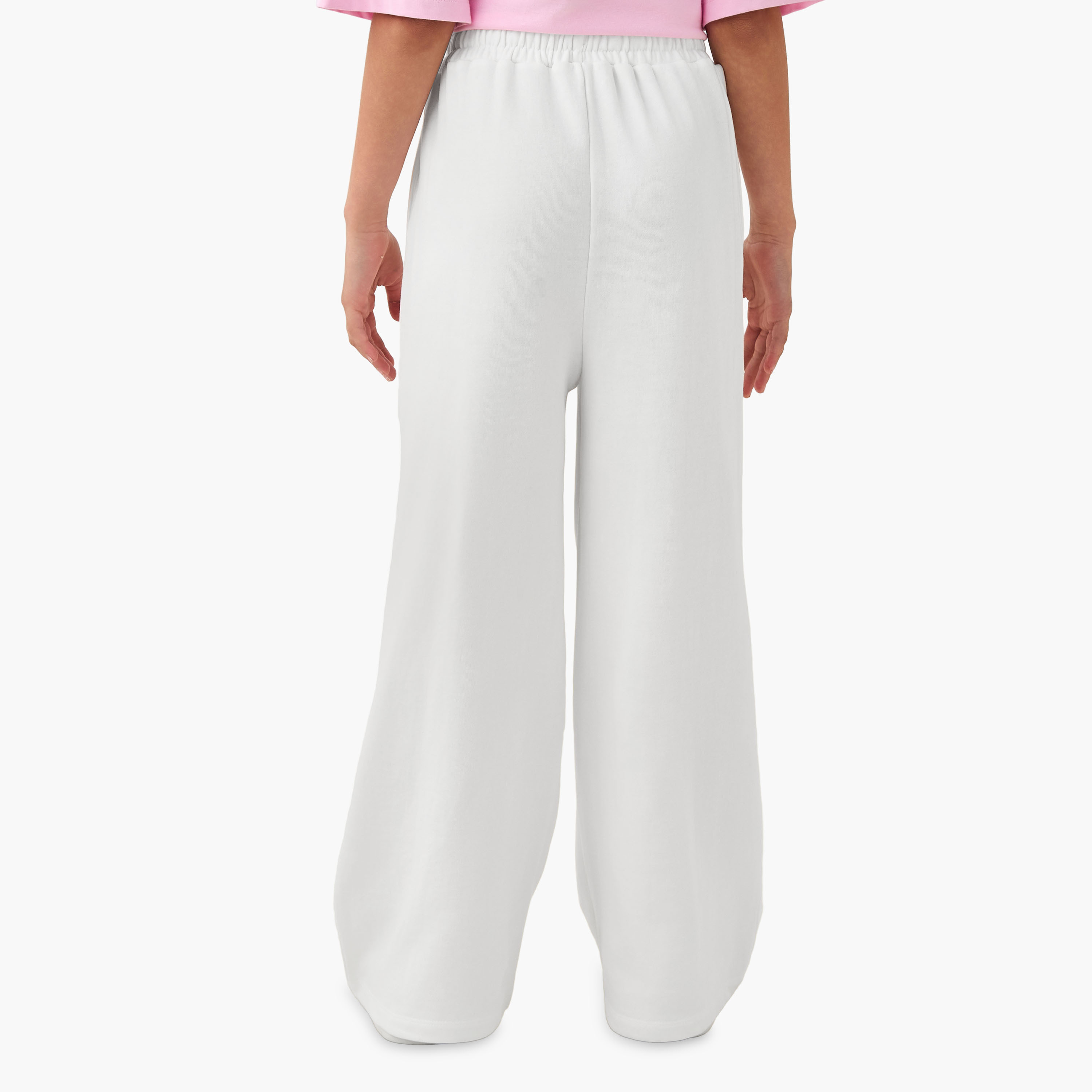 Juniors Elastic Waist Wide Leg Track Pants with Tipping Detail-girls-clothing-bottoms-joggersandtrackpants-image-3