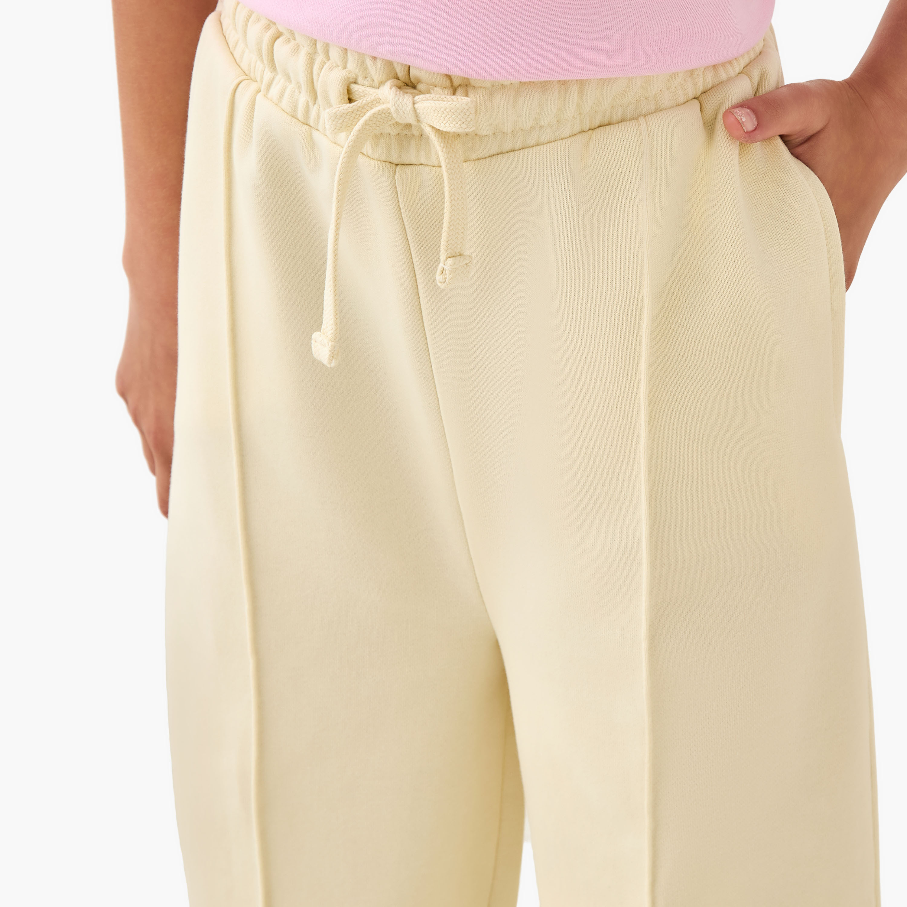 Juniors Elastic Waist Wide Leg Track Pants with Tipping Detail-girls-clothing-bottoms-joggersandtrackpants-image-4