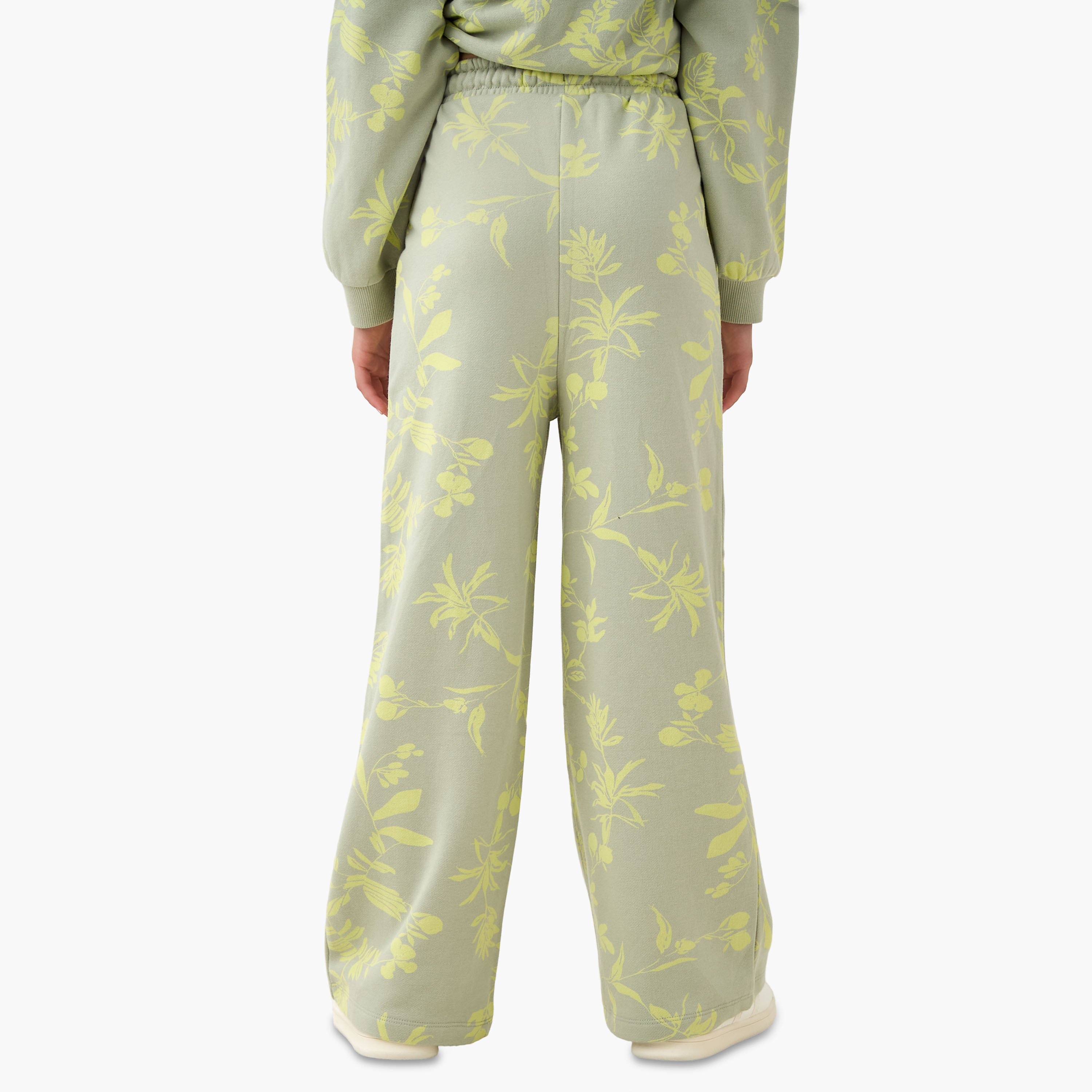 Juniors Drawstring Waist Wide Leg Track Pants with Floral Print-girls-clothing-bottoms-joggersandtrackpants-image-3