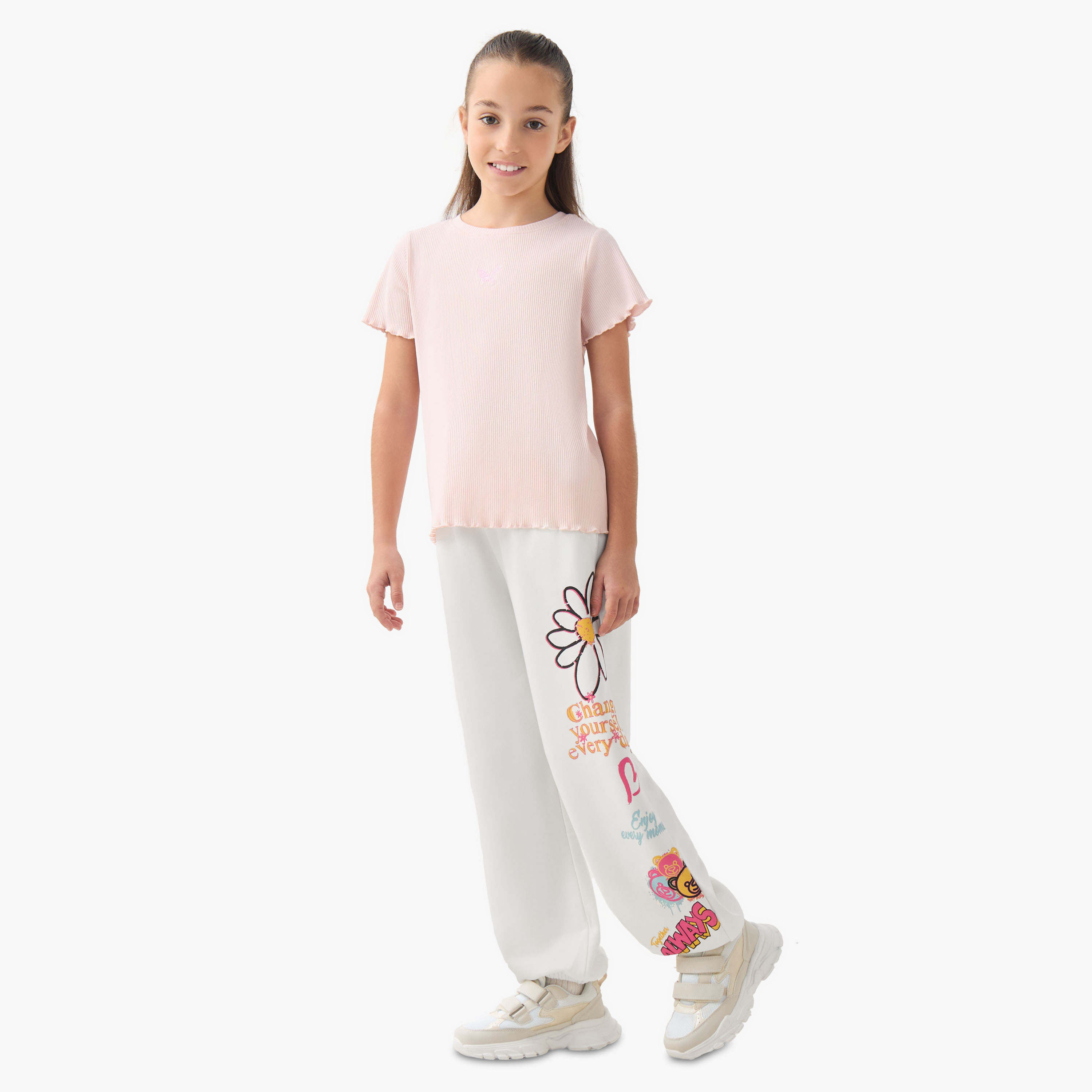 Juniors Elastic Wait Joggers with Graphic Print-girls-clothing-bottoms-joggersandtrackpants-image-2