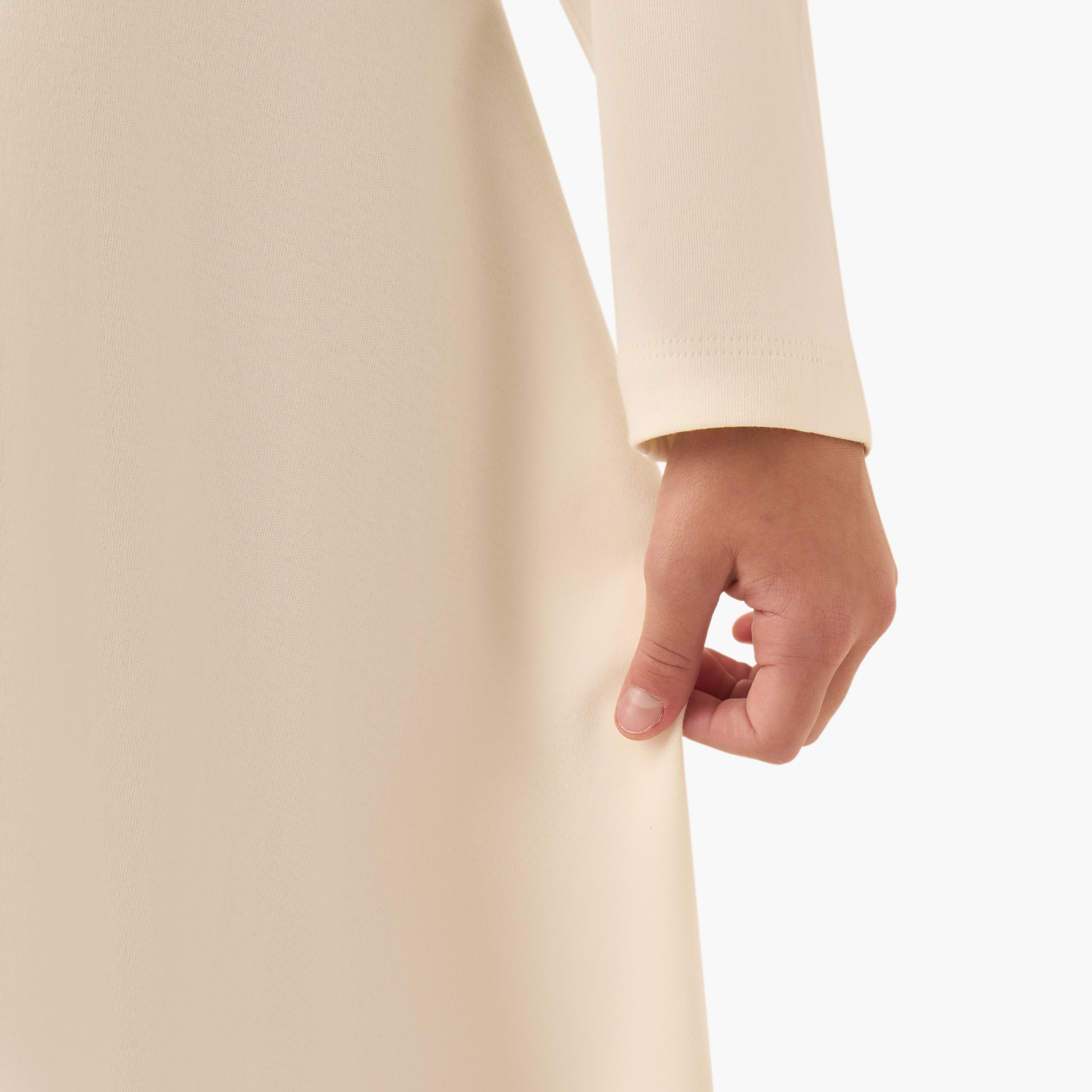 Juniors Peter Pan Collar Long Sleeves Knee Length Dress with Bow Detail-girls-clothing-dressesandjumpsuits-image-5