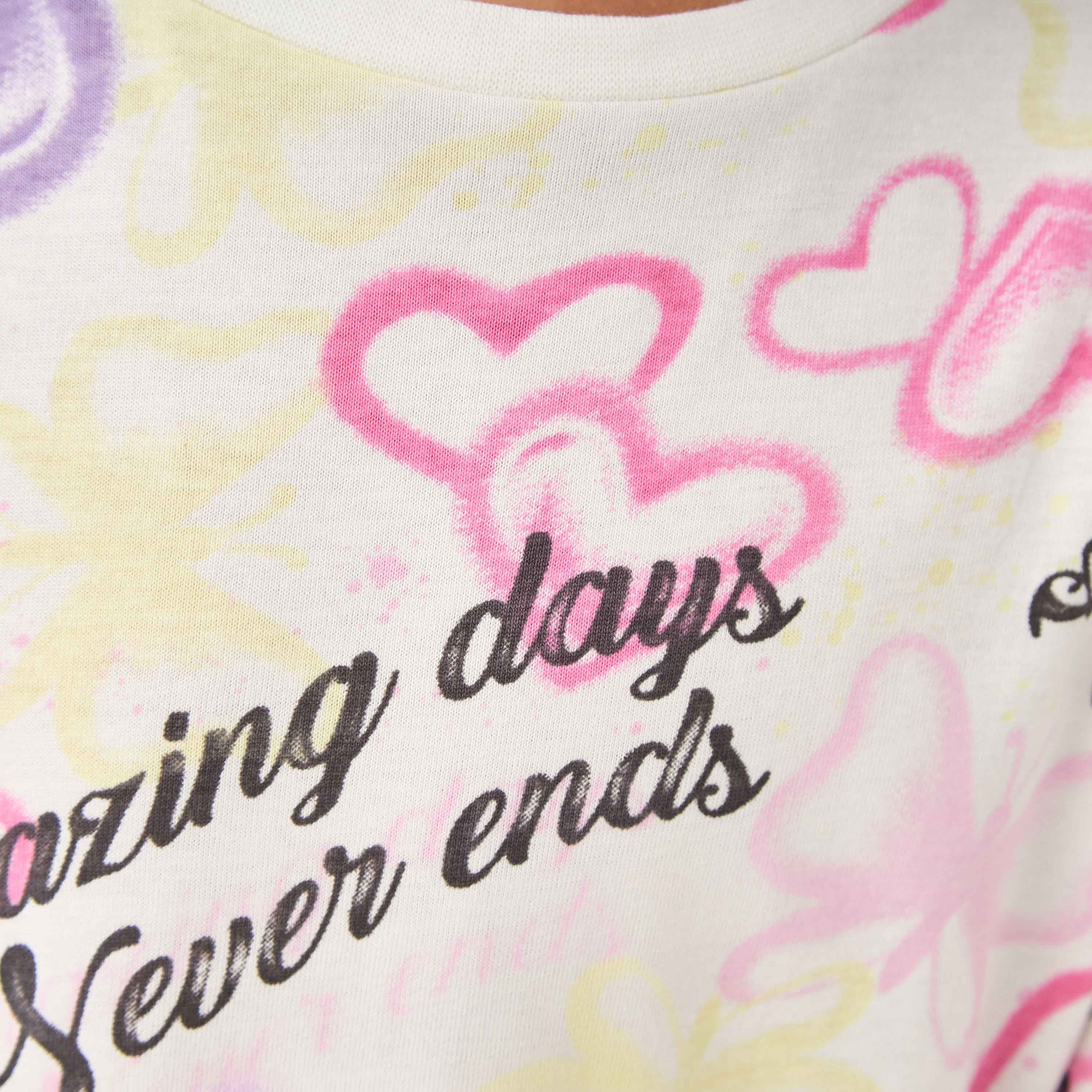 Juniors Round Neck Long Sleeve Dress with Heart Print-girls-clothing-dressesandjumpsuits-image-5