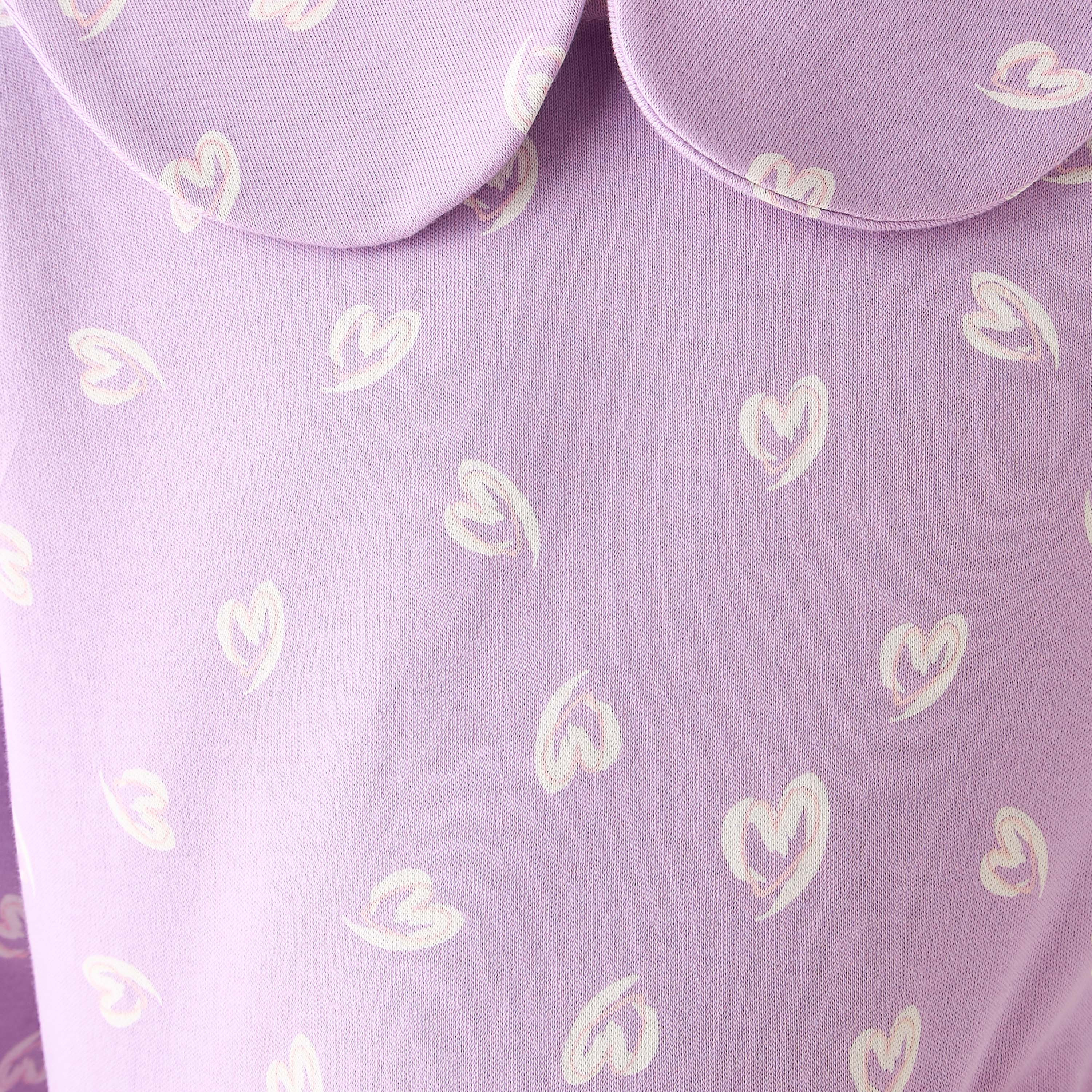 Juniors Peter Pan Collar Long Sleeves A-Line Dress with Heart Print-girls-clothing-dressesandjumpsuits-image-5
