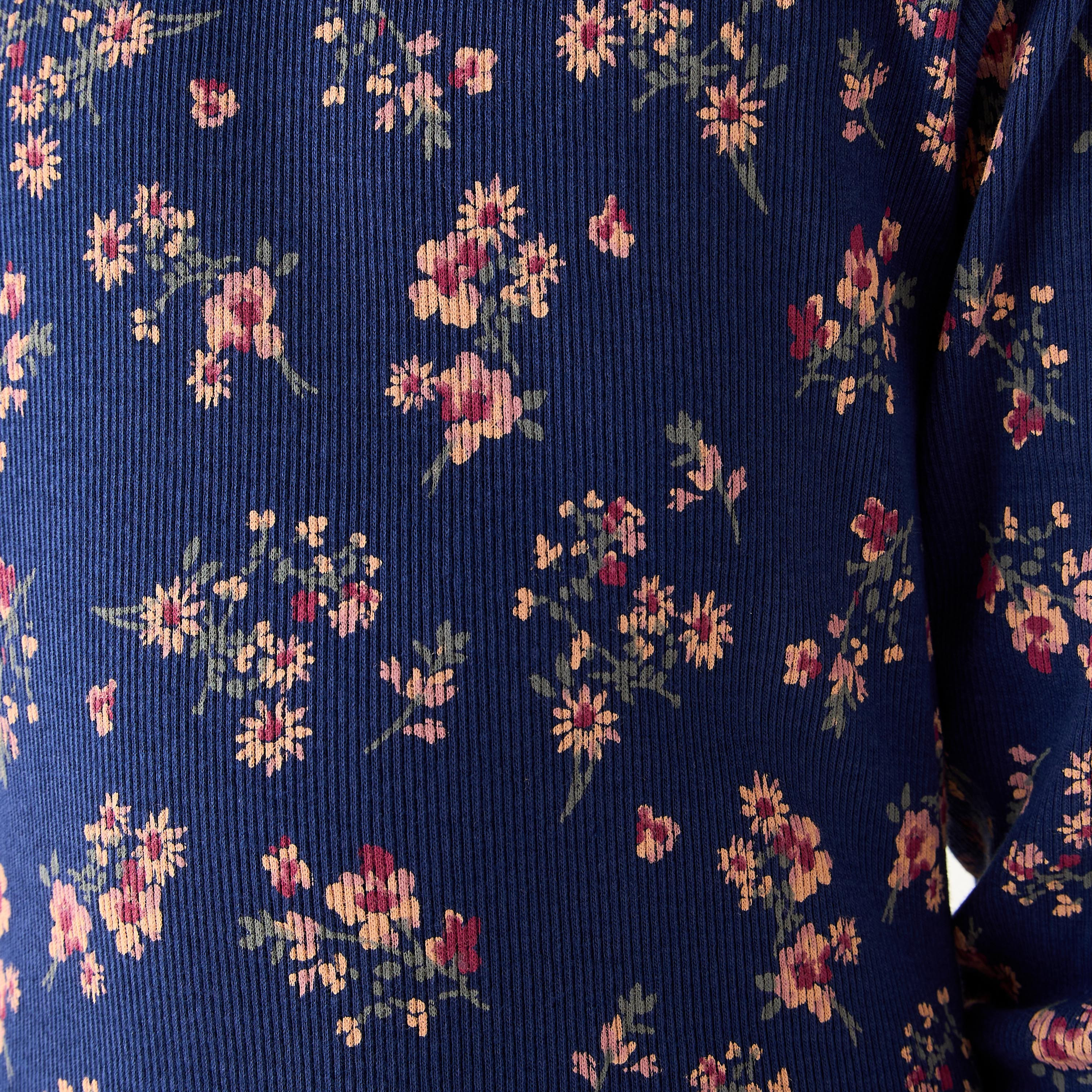 Juniors Round Neck Long Sleeves A-Line Dress with Floral Print-girls-clothing-dressesandjumpsuits-image-5
