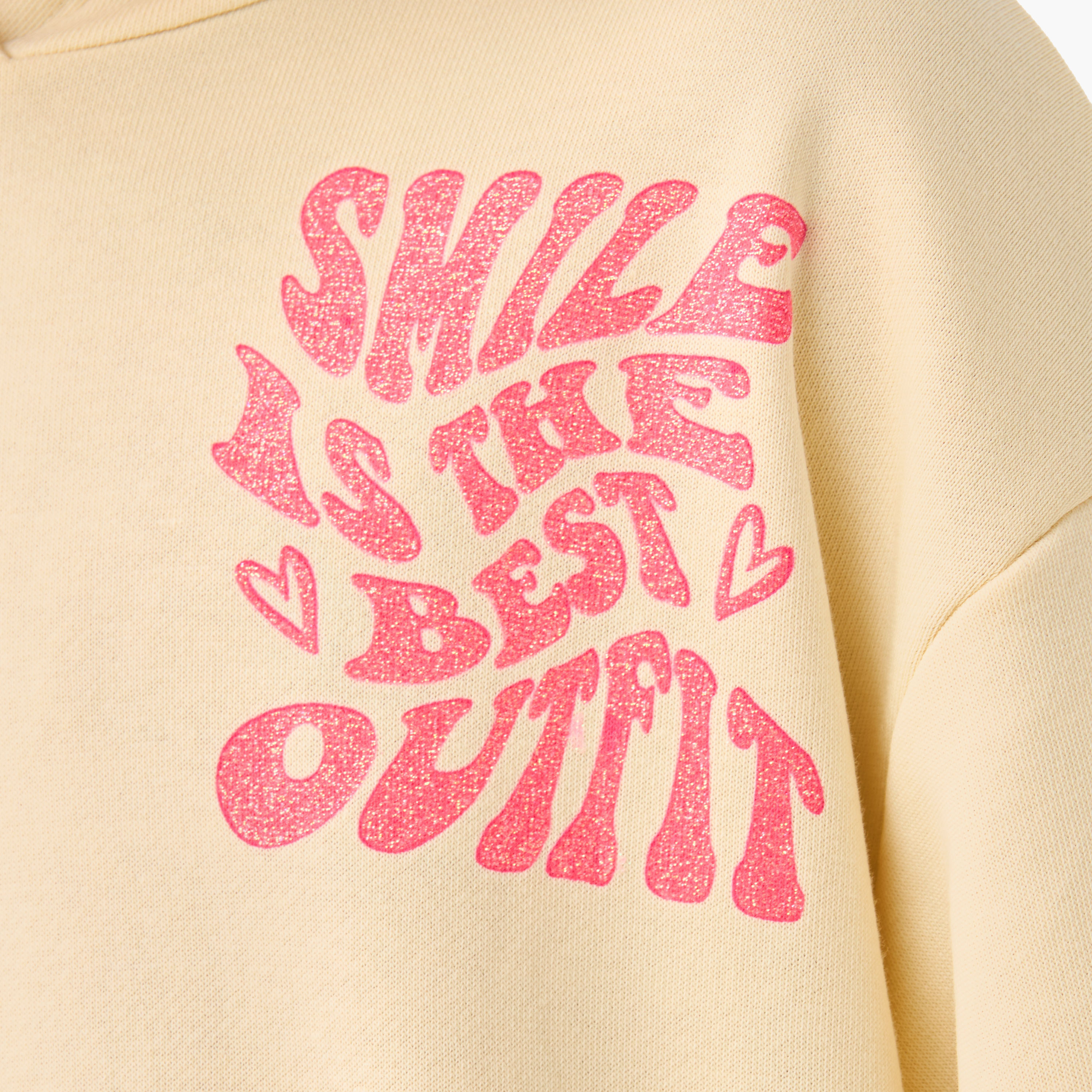 Juniors Girls Hooded Neck Sweatshirt with Slogan Print - Cotton - Long Sleeves-girls-clothing-sweatshirts-image-5