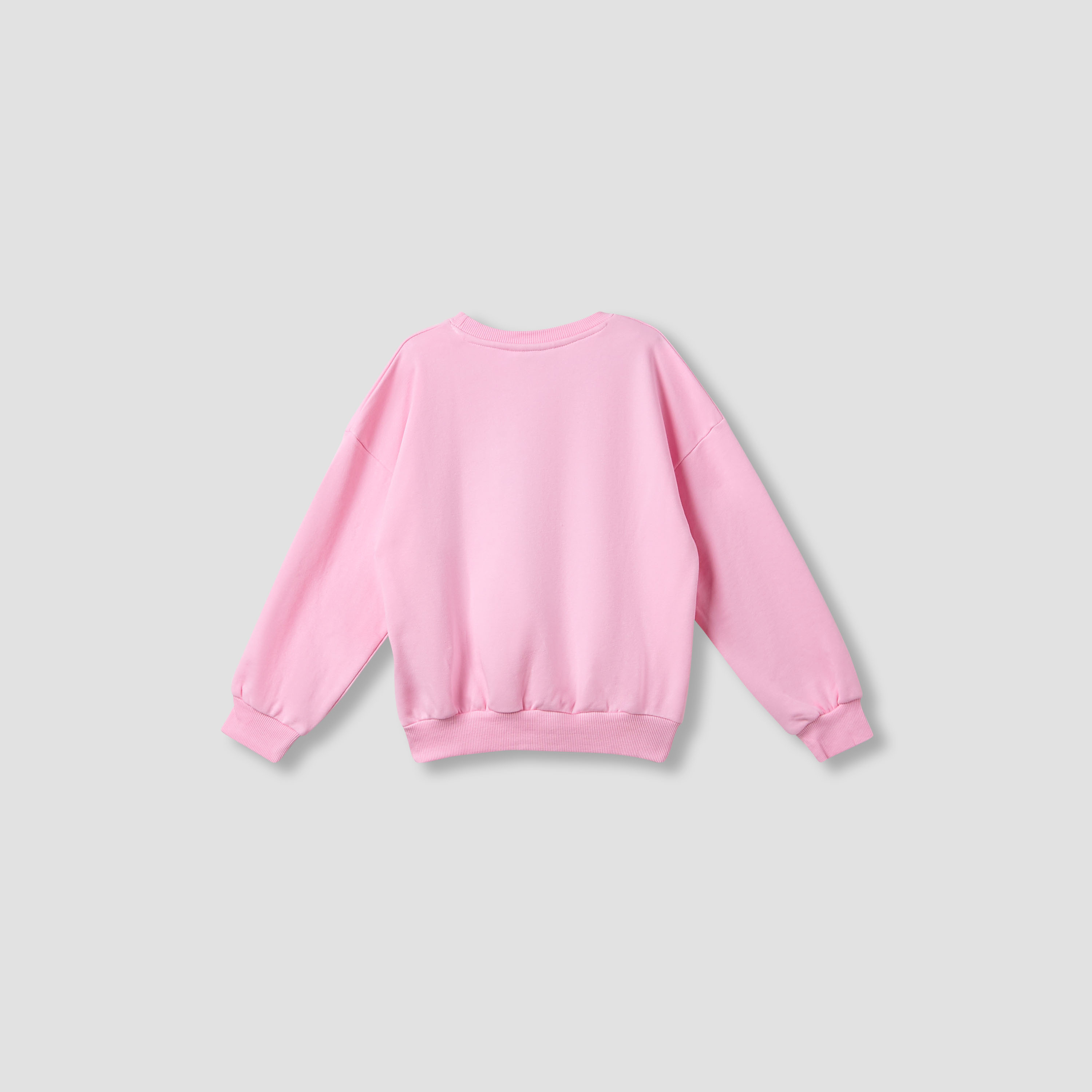 Juniors Graphic Glitter Print Sweatshirt with Long Sleeves-girls-clothing-winterwear-sweatshirts-image-2