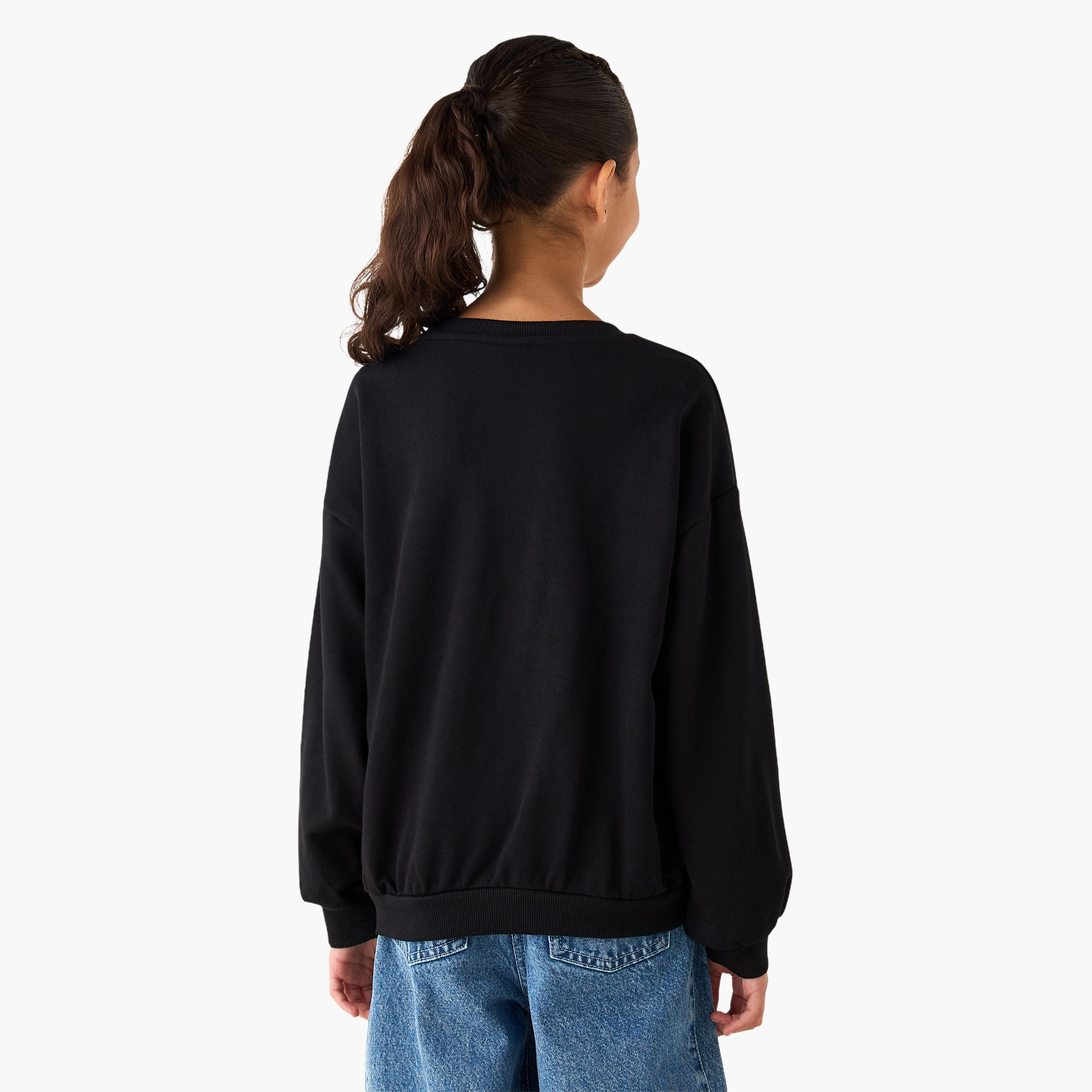 Juniors Butterfly Print Sweatshirt with Long Sleeves-girls-clothing-sweatshirts-image-3