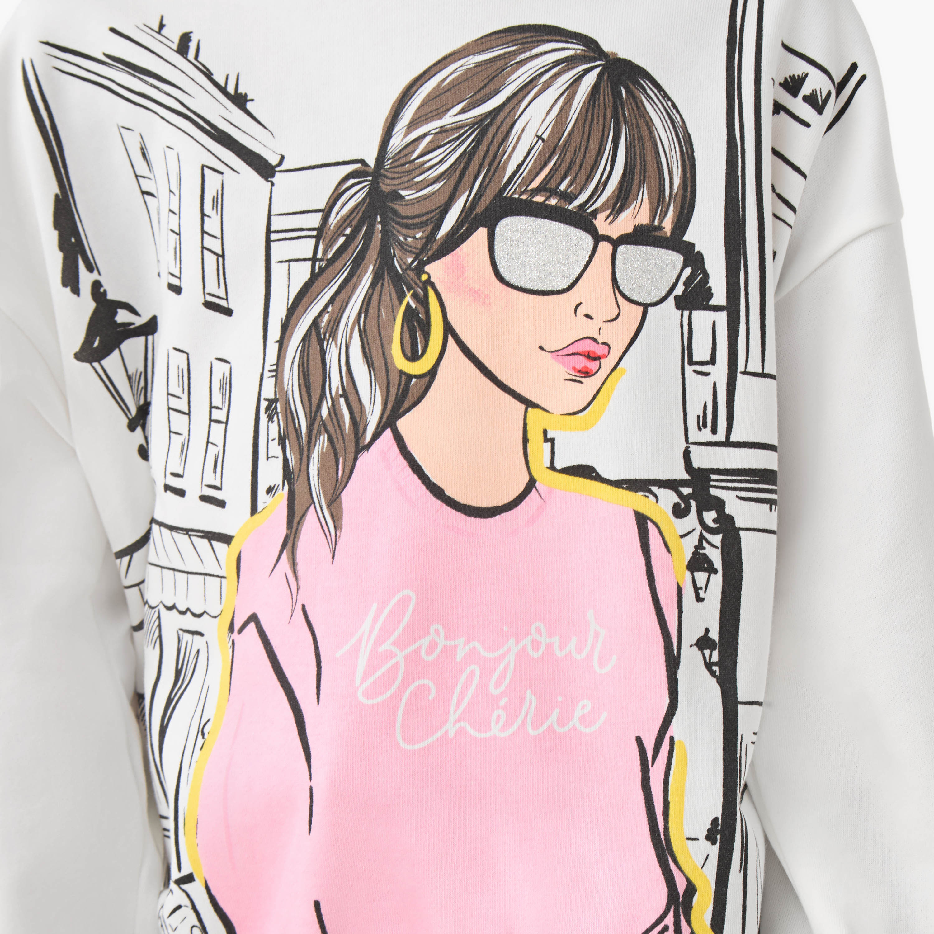 سويت شيرت بطبعات جرافيك وأكمام طويلة من جونيورز-girls-clothing-winterwear-sweatshirts-image-1