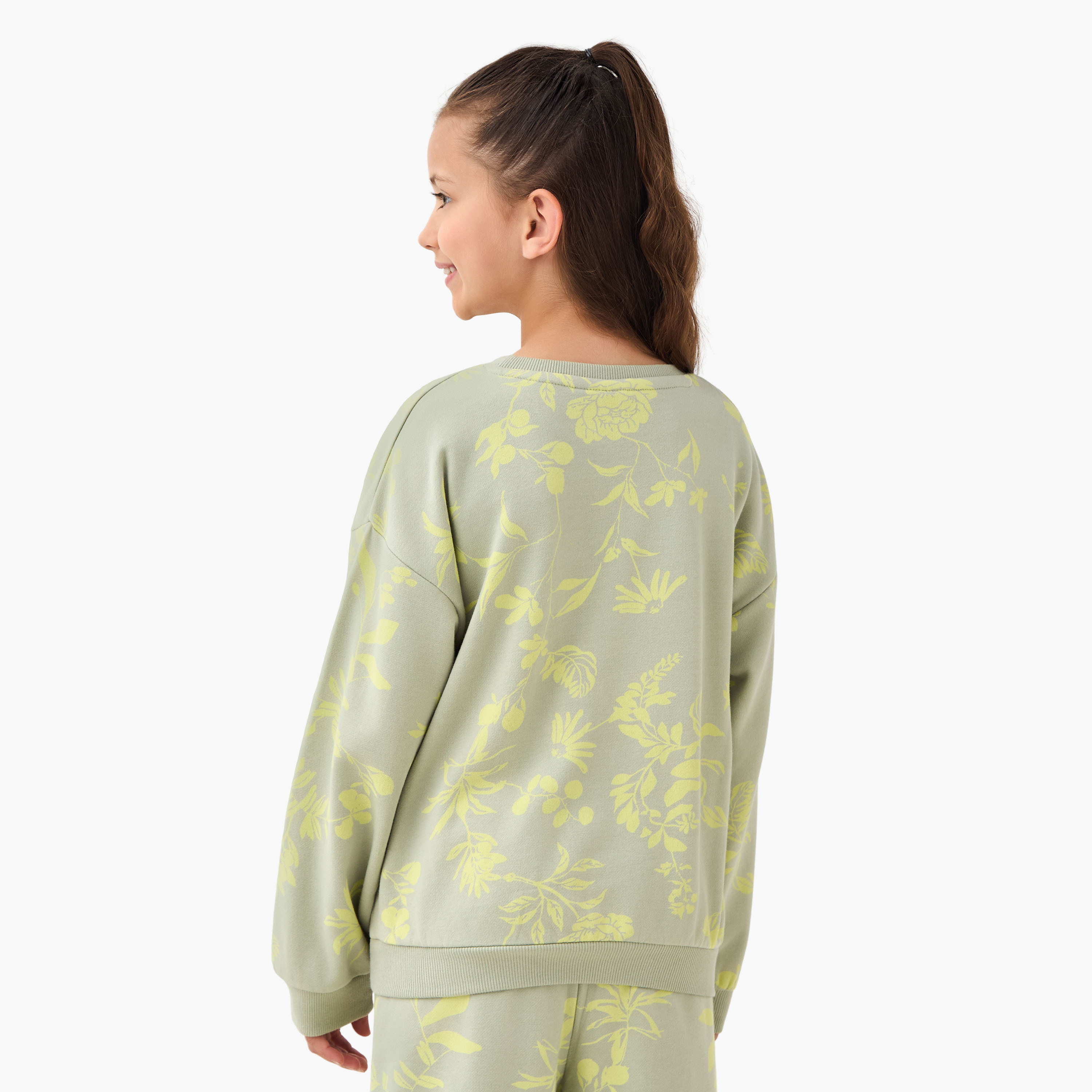 سويت شيرت بأكمام طويلة وطبعات زهرية من جونيورز-girls-clothing-winterwear-sweatshirts-image-3