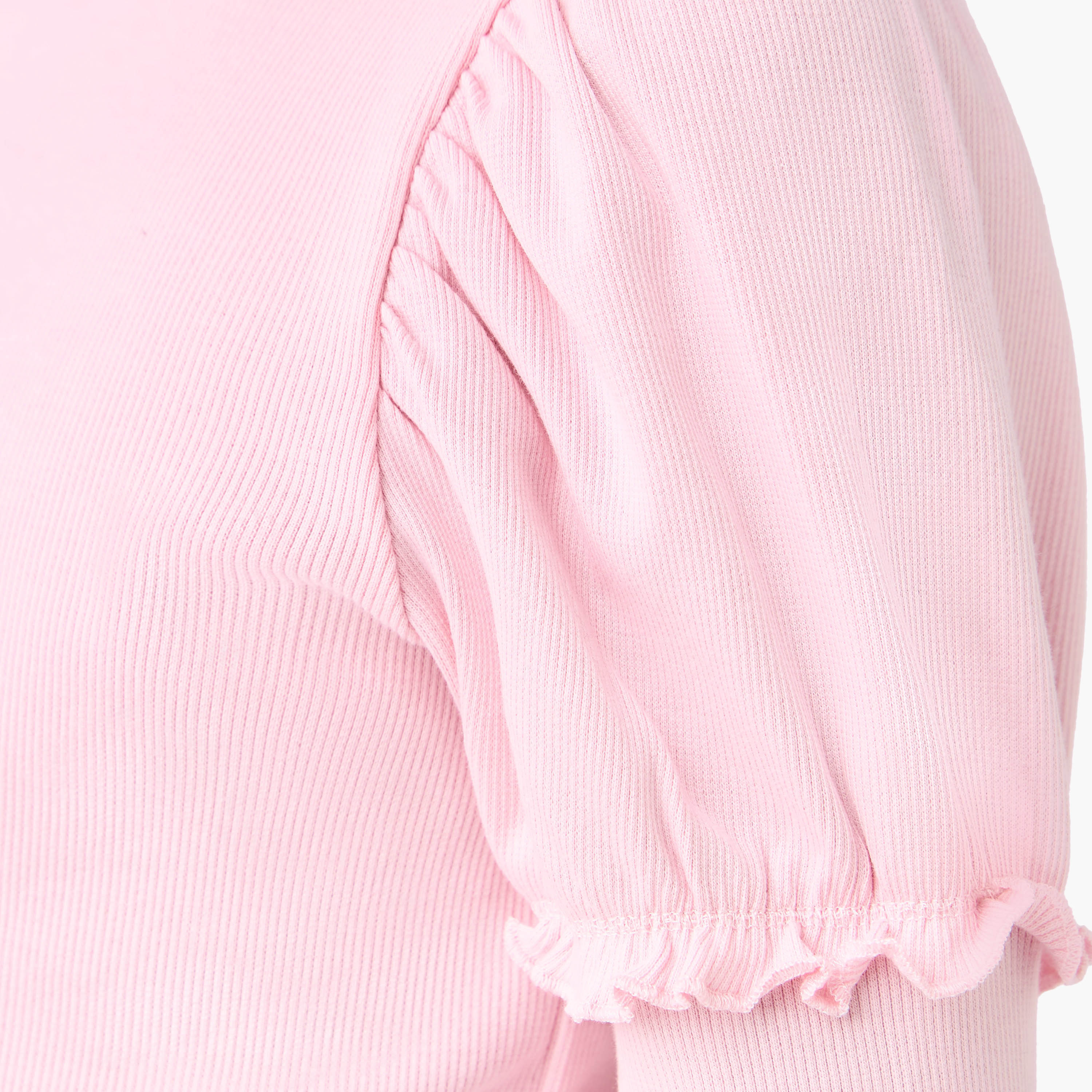 Juniors Ribbed Turtleneck T-shirt with Long Sleeves-girls-clothing-tshirts-image-5