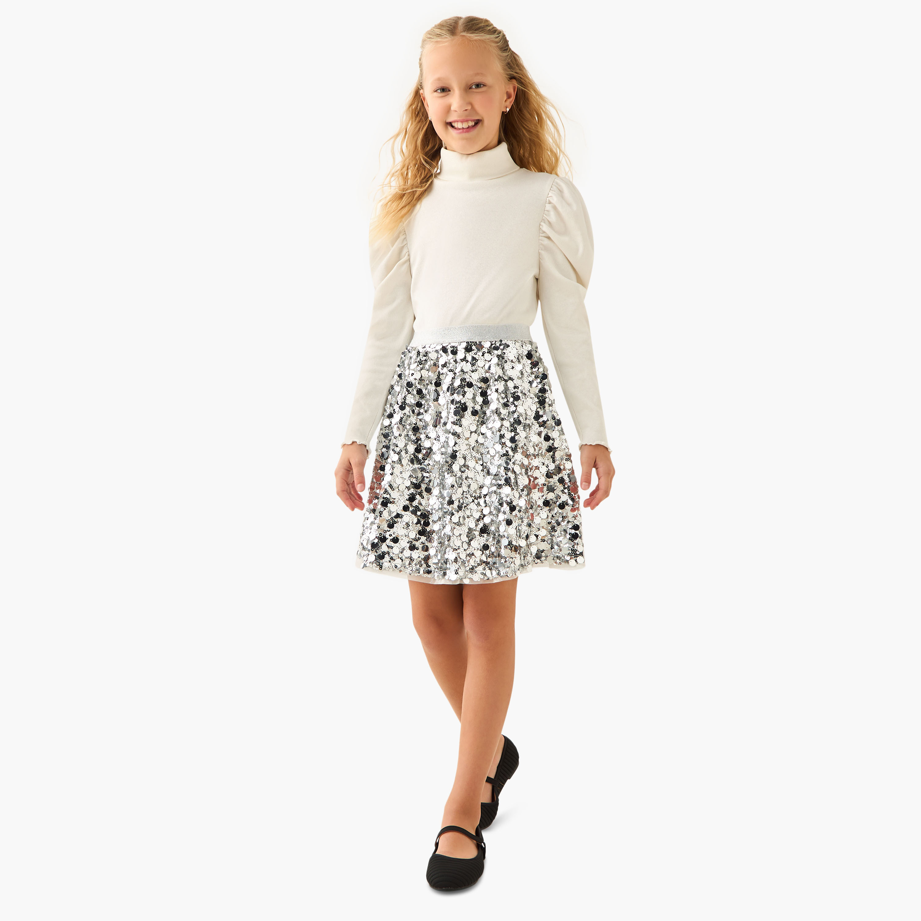 Juniors Girls Skirt with Sequin Embellishments-girls-clothing-bottoms-skirts-image-2