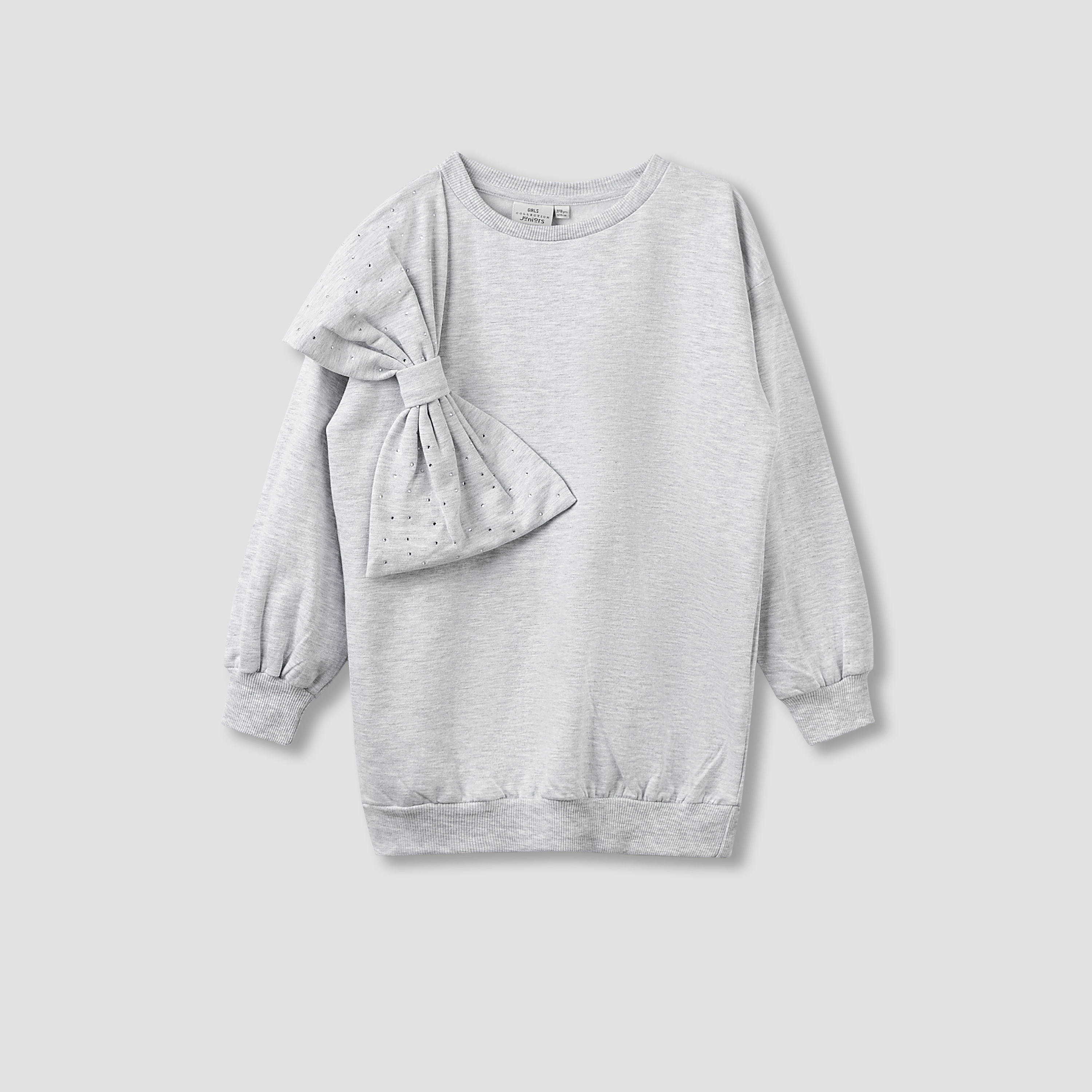 Juniors Girls Sweatshirt and Leggings Set with Bow Accent - Cotton - Long Sleeves - Crew Neck-girls-clothing-setsandcoords-image-2