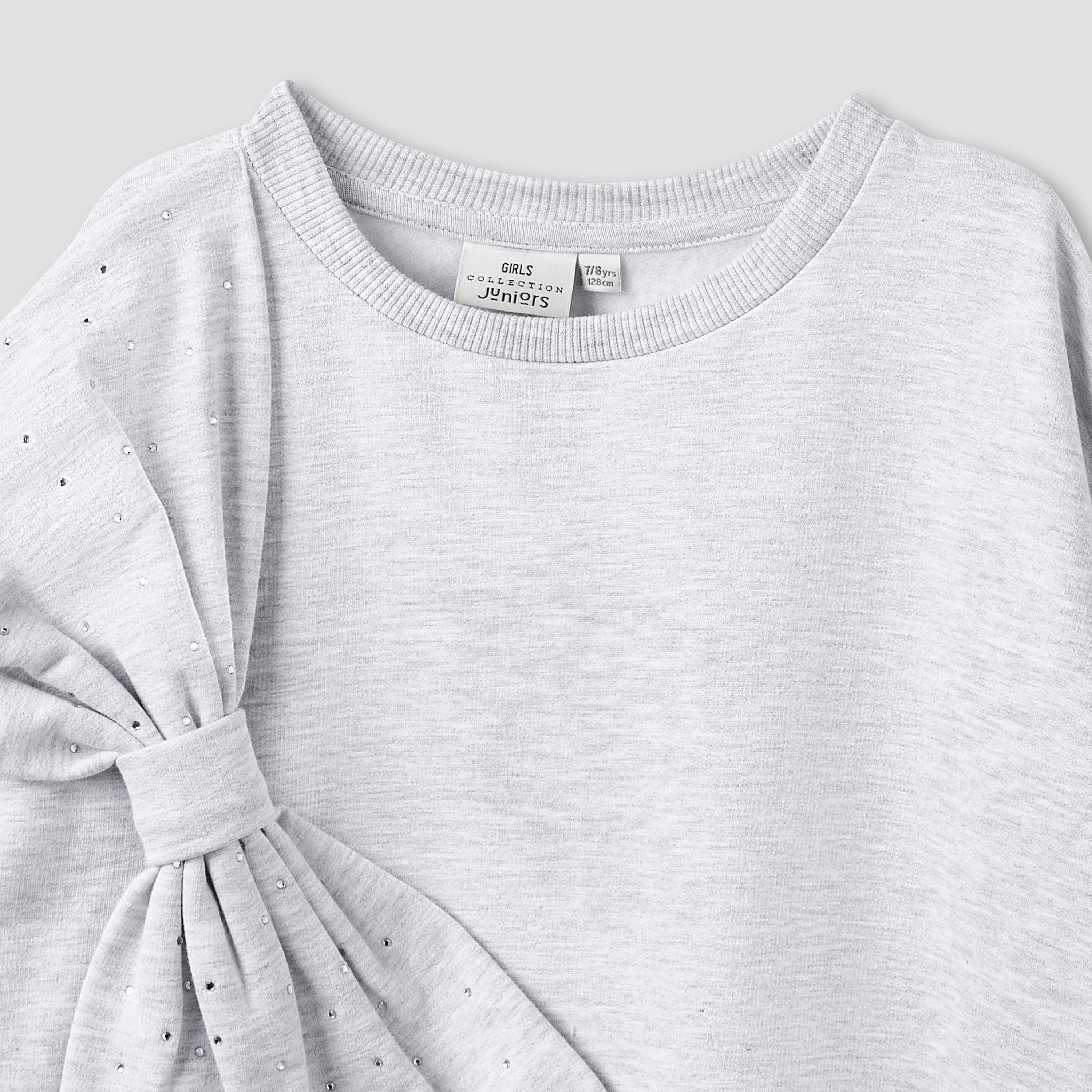 Juniors Girls Sweatshirt and Leggings Set with Bow Accent - Cotton - Long Sleeves - Crew Neck-girls-clothing-setsandcoords-image-4