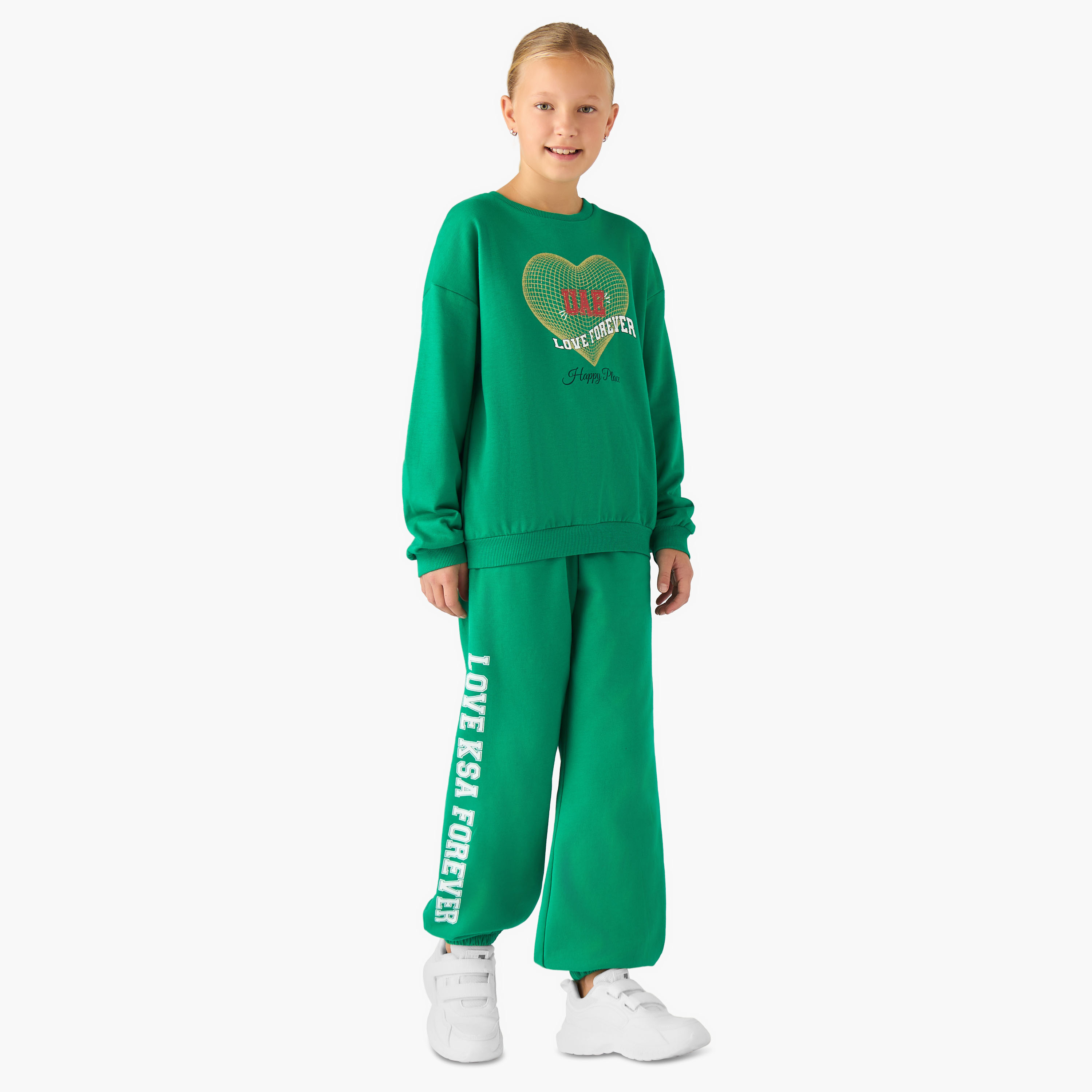 سويت شيرت قطن بياقة ضيقة وأكمام طويلة وطبعات للبنات من جونيورز-girls-clothing-sweatshirts-image-2