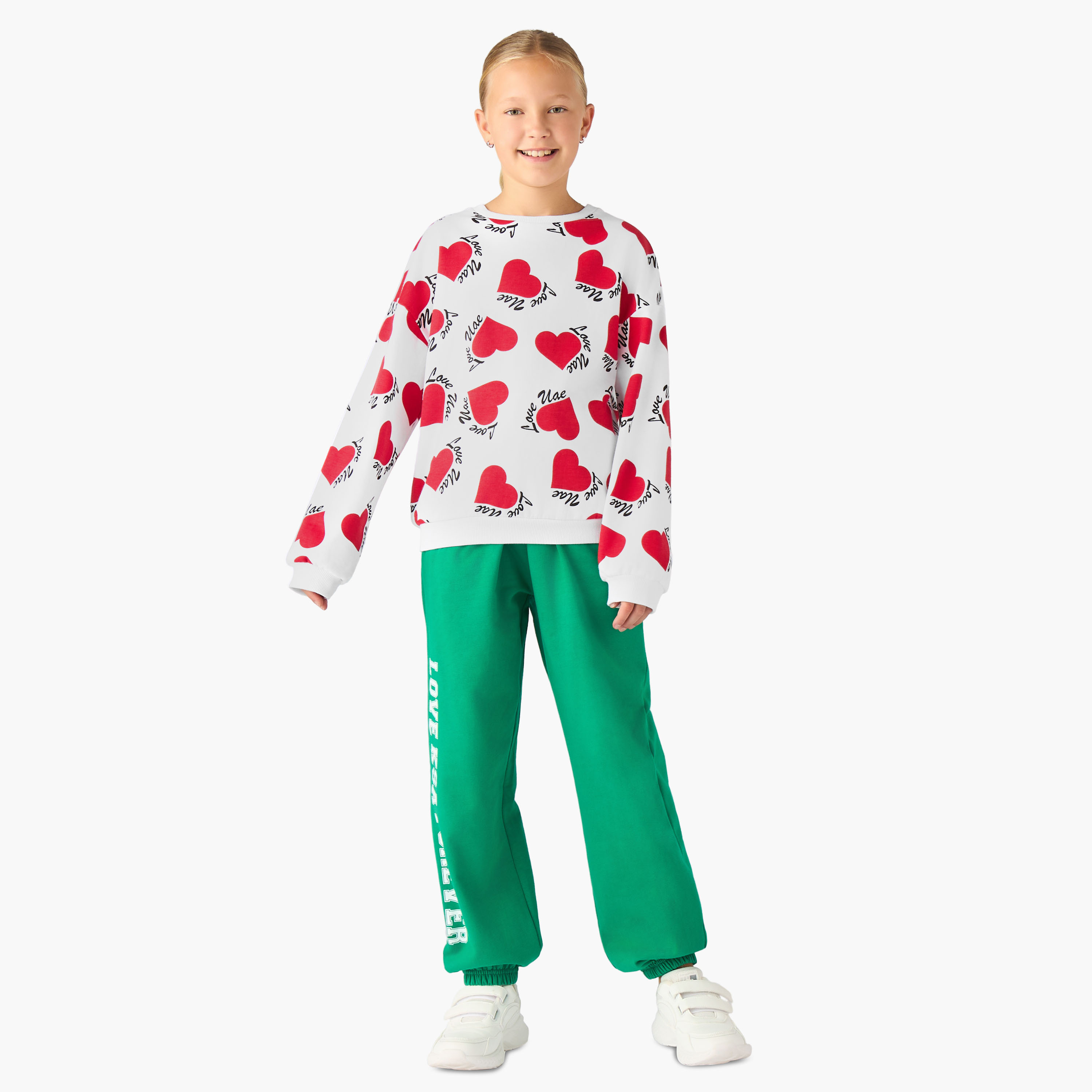 سويت شيرت قطن بياقة ضيقة وأكمام طويلة وطبعات للبنات من جونيورز-girls-clothing-sweatshirts-image-2