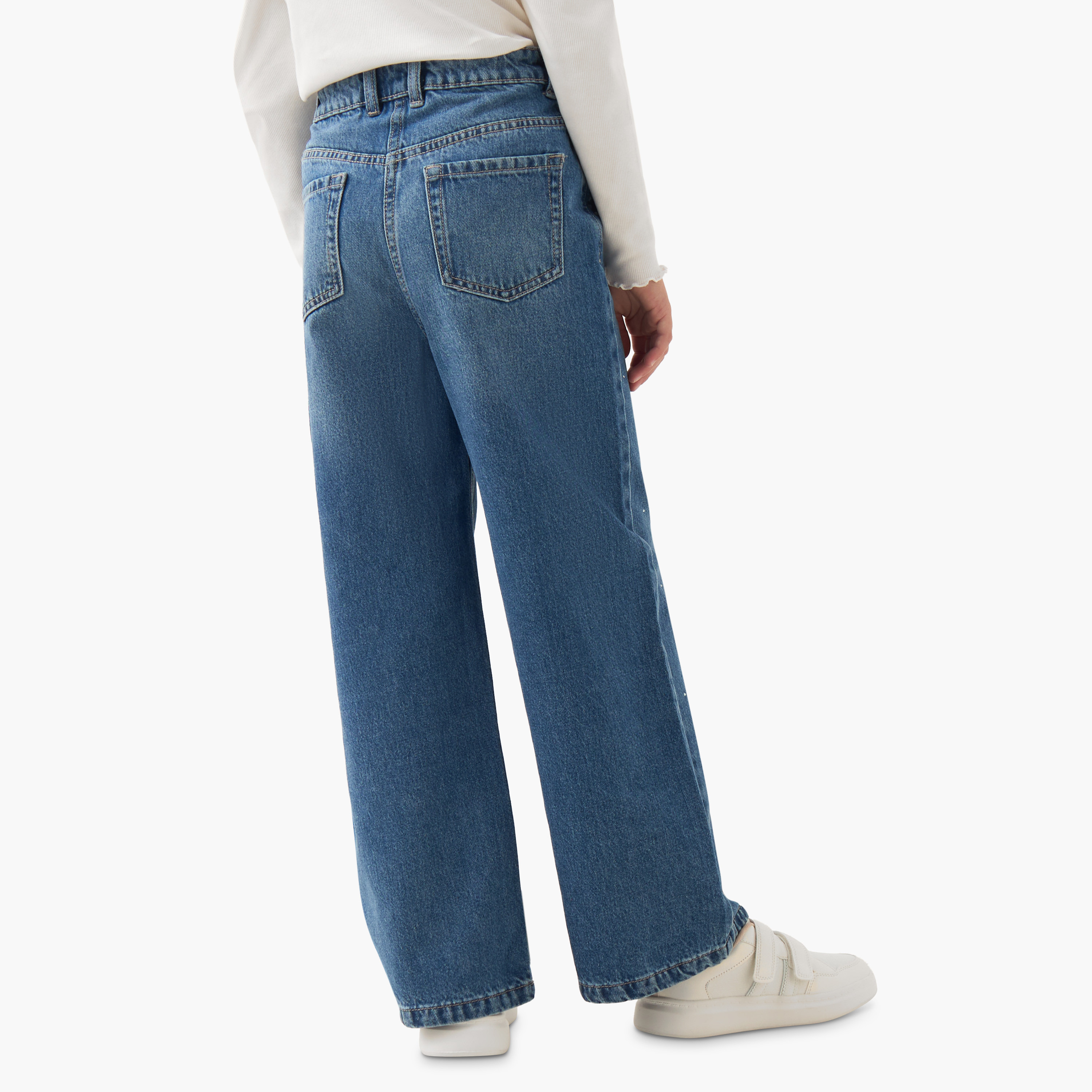 Juniors Girls Jeans with Embellishments - Cotton - Buttoned Waist - Regular-girls-clothing-bottoms-jeansandjeggings-image-3
