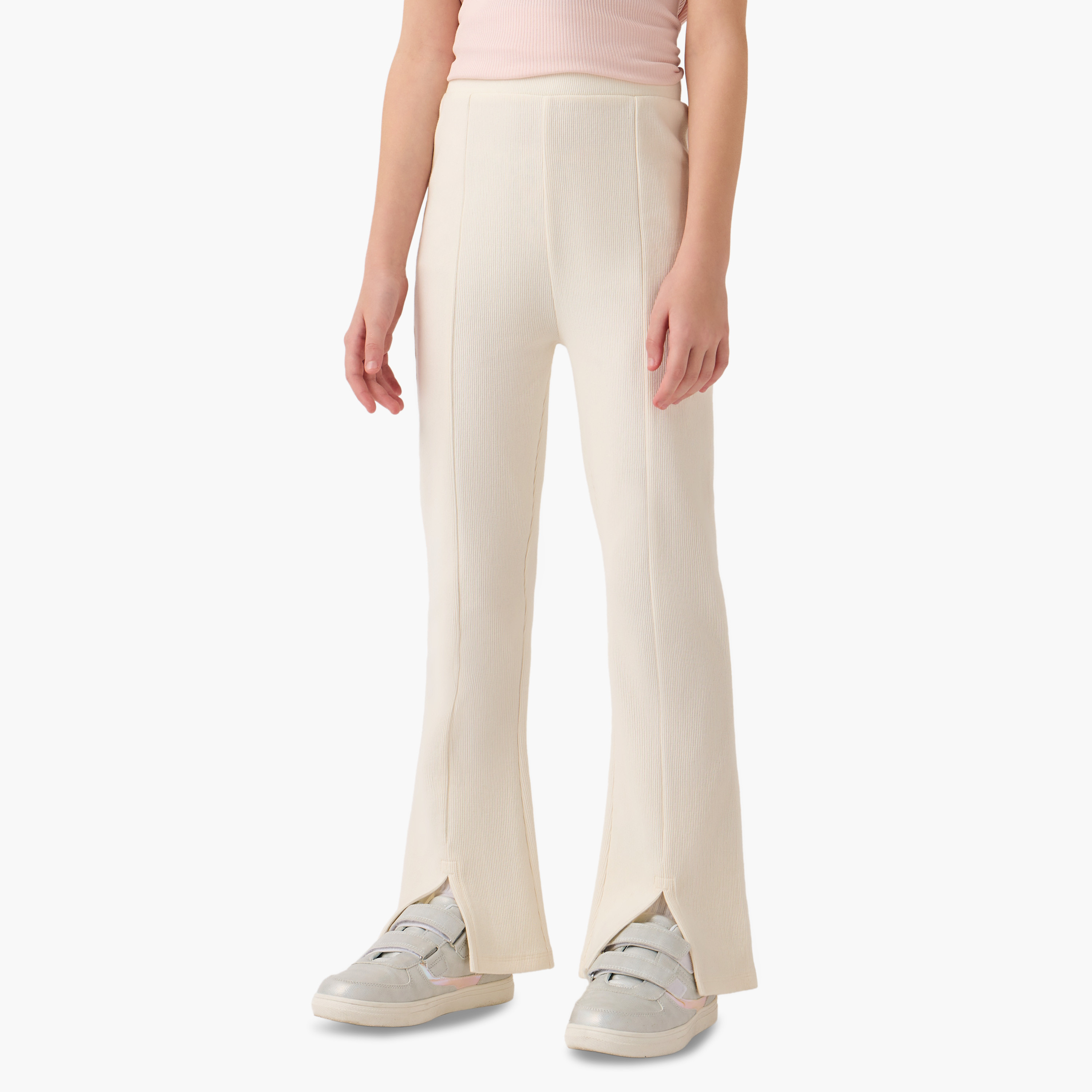 Juniors Ribbed Flared Leggings-girls-clothing-bottoms-leggings-image-1