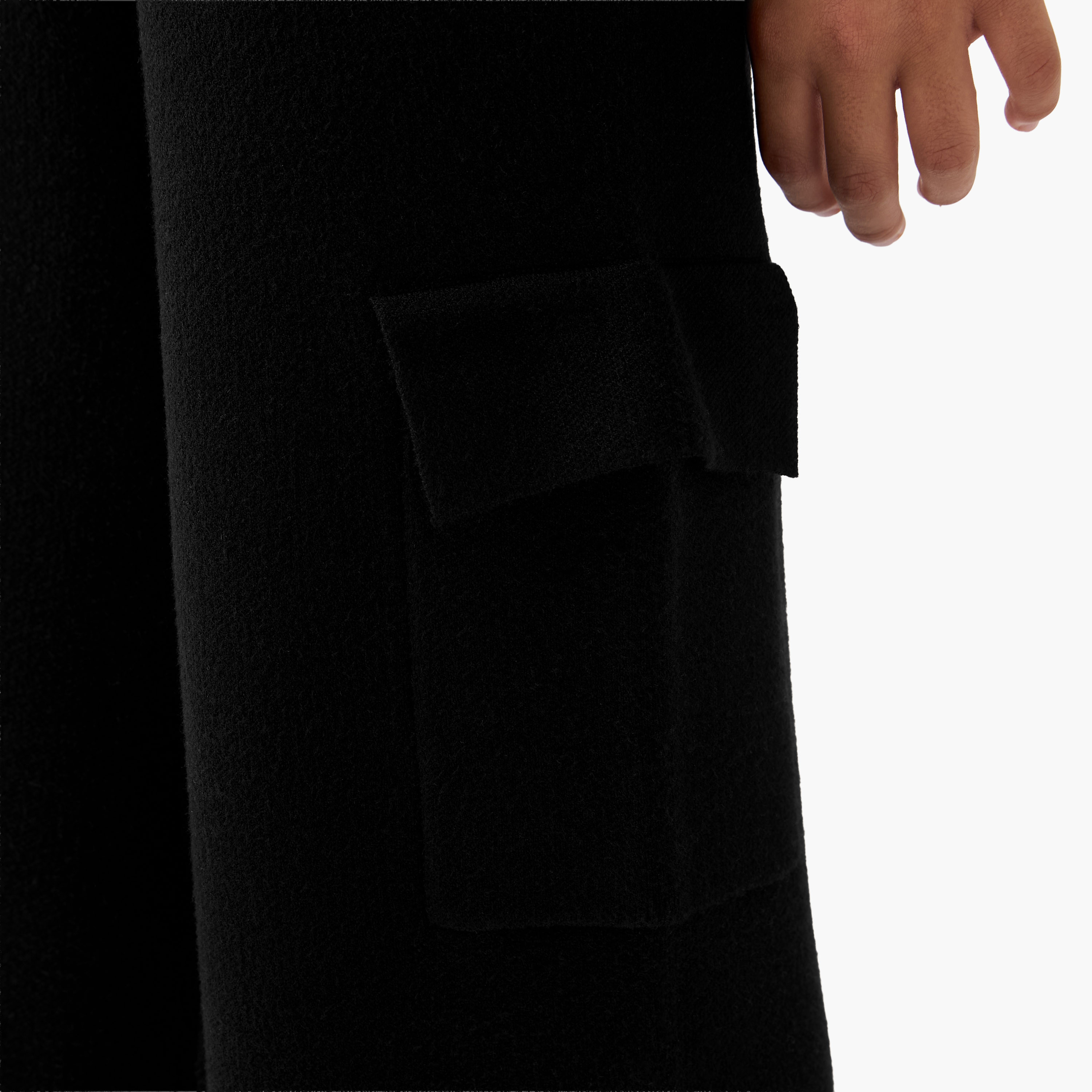 Juniors Solid Wide Leg Pants with Elasticated Waistband and Pockets-girls-clothing-bottoms-trousers-image-5