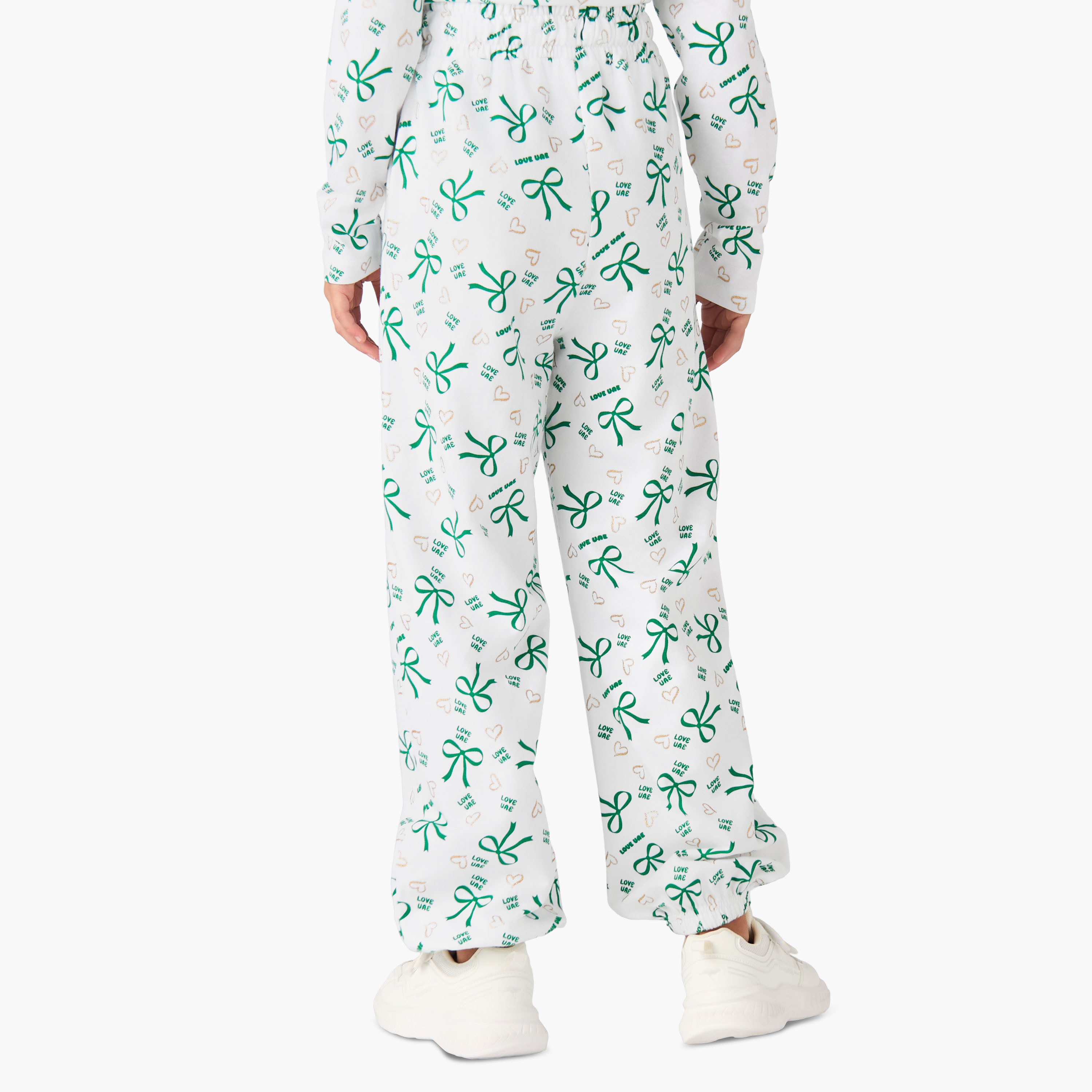 Juniors Girls Joggers with UAE National Day Print - Cotton - Drawstring Waist-girls-clothing-bottoms-joggersandtrackpants-image-3