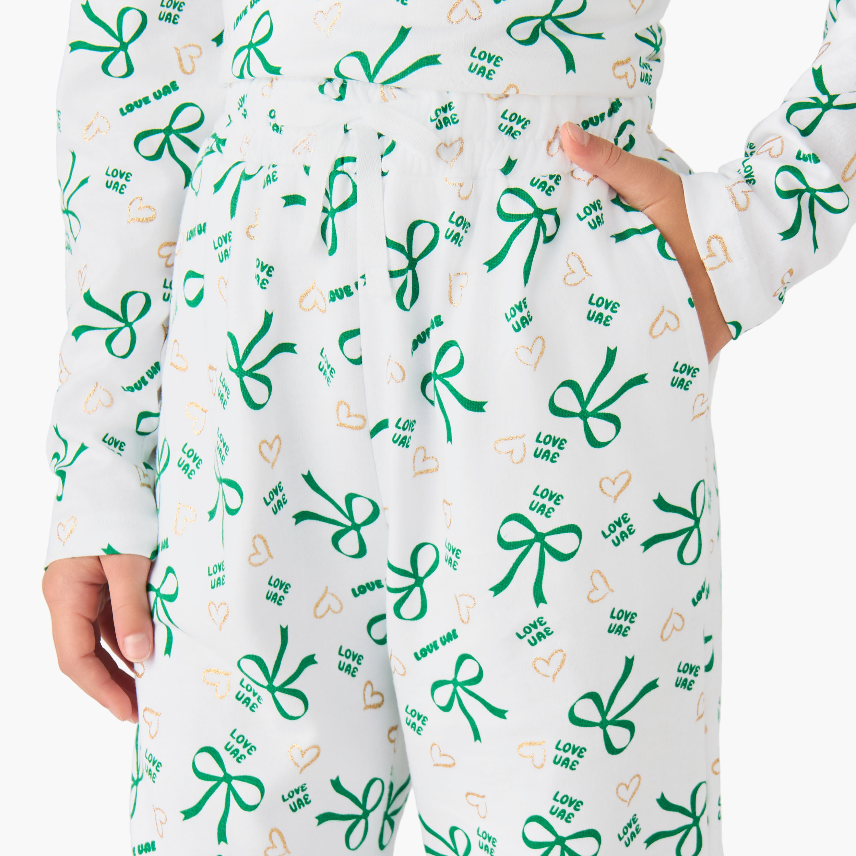 Juniors Girls Joggers with UAE National Day Print - Cotton - Drawstring Waist-girls-clothing-bottoms-joggersandtrackpants-image-4