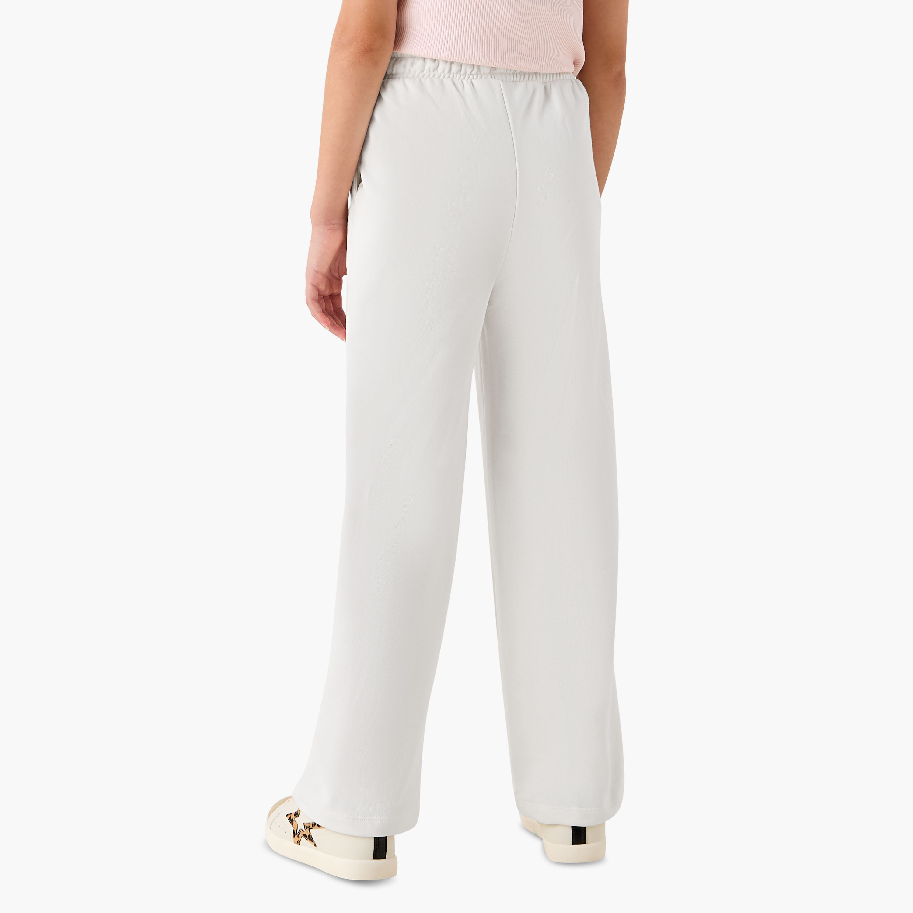 Juniors Solid Track Pants with Drawstring Closure and Pockets-girls-clothing-bottoms-joggersandtrackpants-image-3