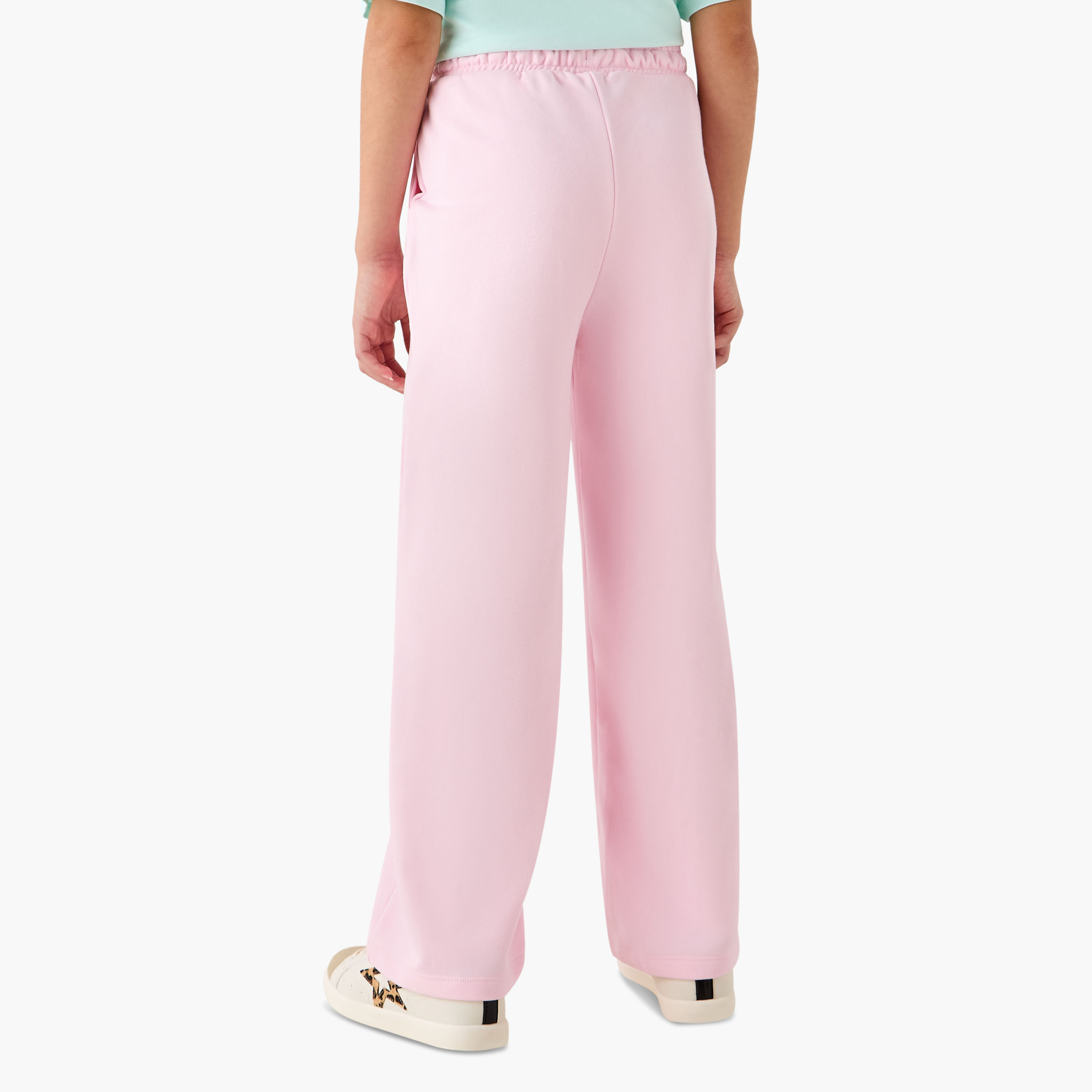 Juniors Solid Track Pants with Drawstring Closure and Pockets-girls-clothing-bottoms-joggersandtrackpants-image-3