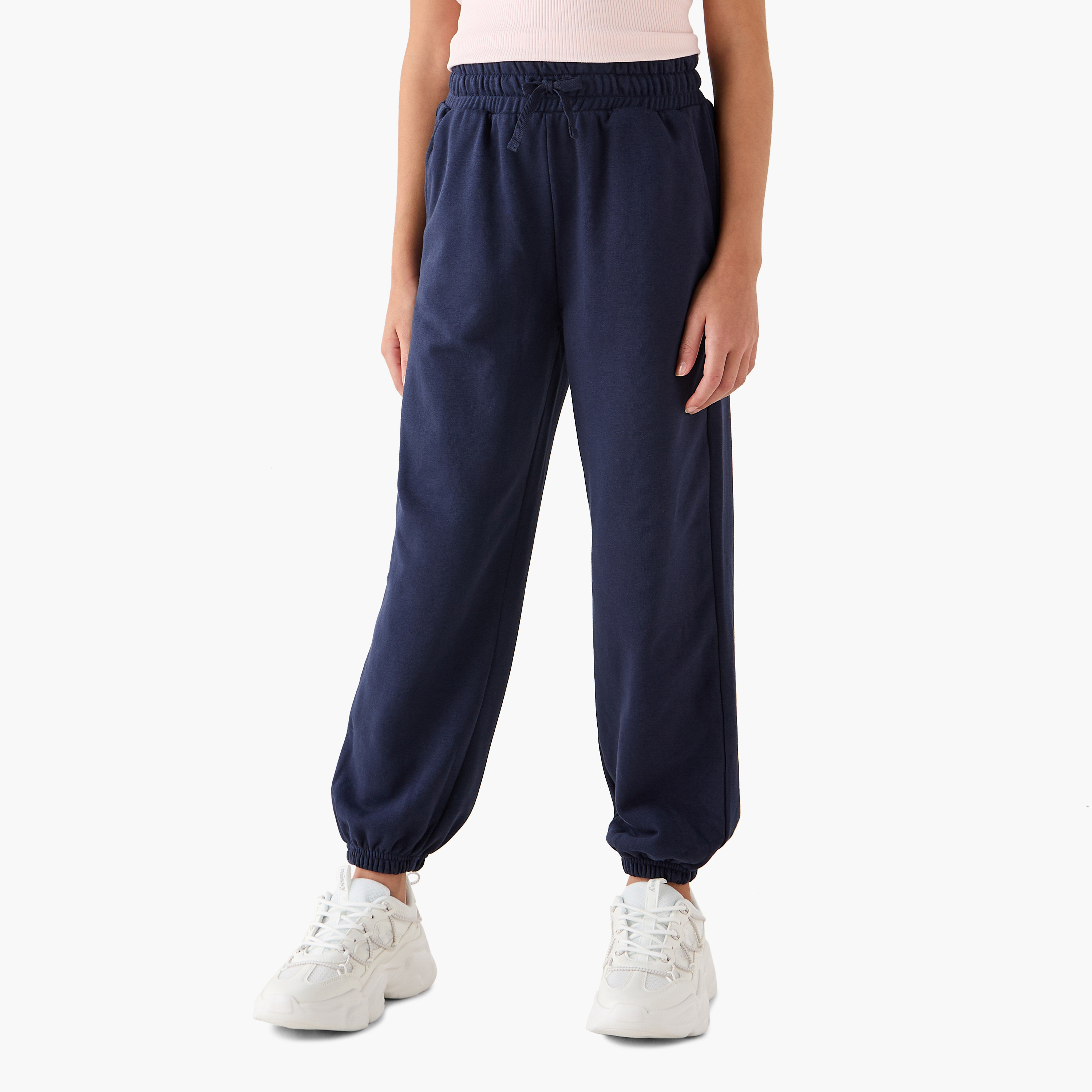 Juniors Solid Joggers with Drawstring Closure and Pockets-girls-clothing-bottoms-joggersandtrackpants-image-1