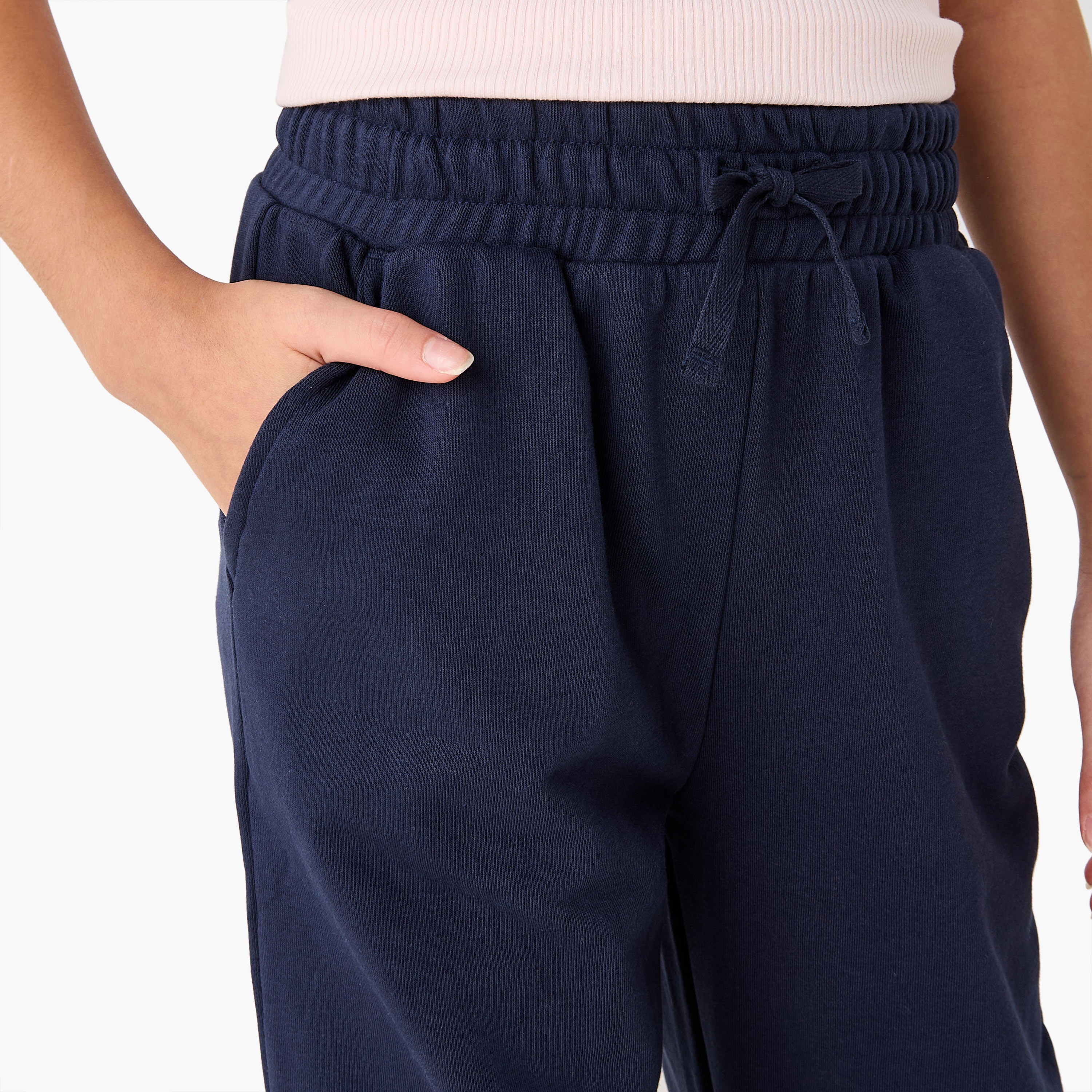 Juniors Solid Joggers with Drawstring Closure and Pockets-girls-clothing-bottoms-joggersandtrackpants-image-4