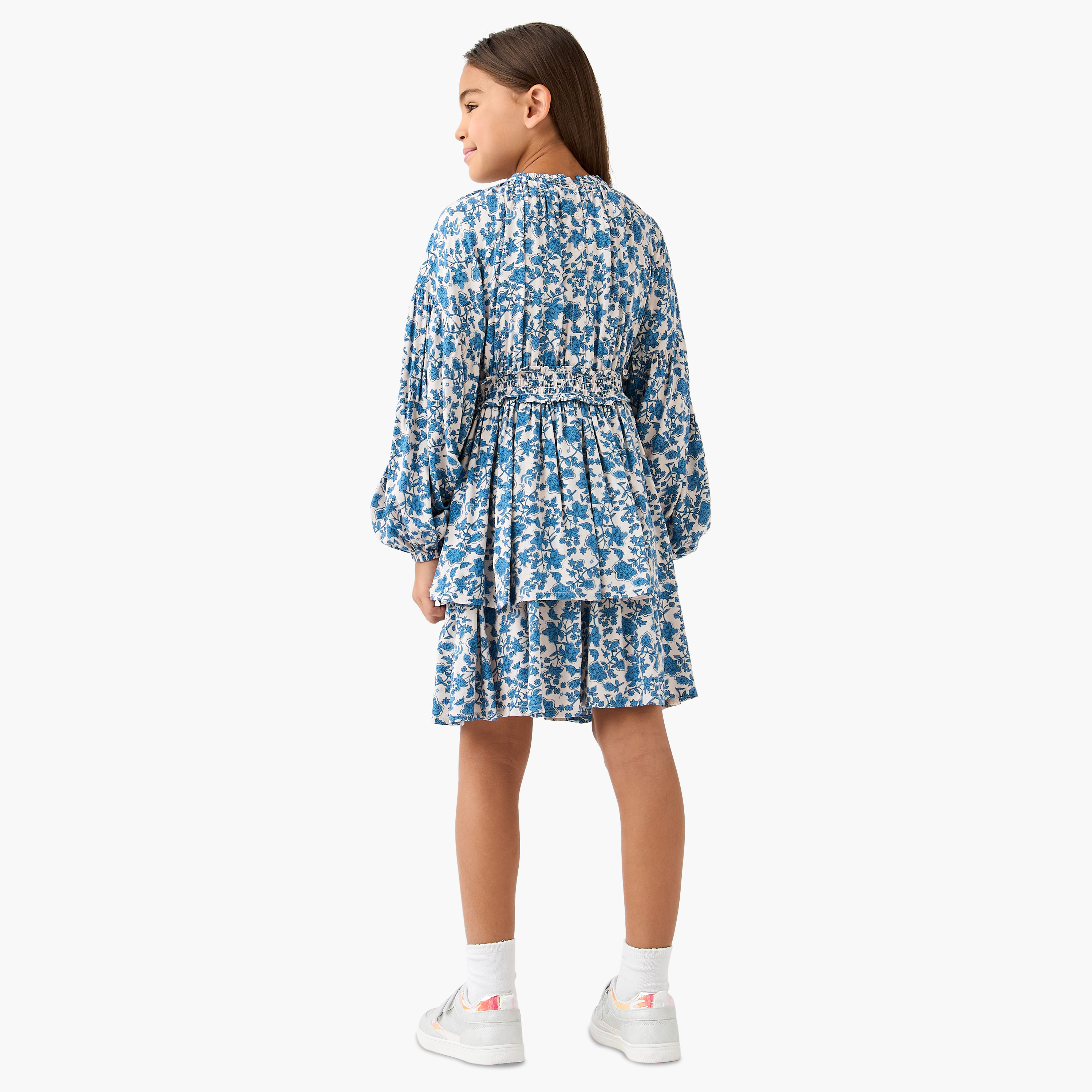 فستان بطبعات زهور بأكمام طويلة من جونيورز-girls-clothing-dressesandjumpsuits-image-3