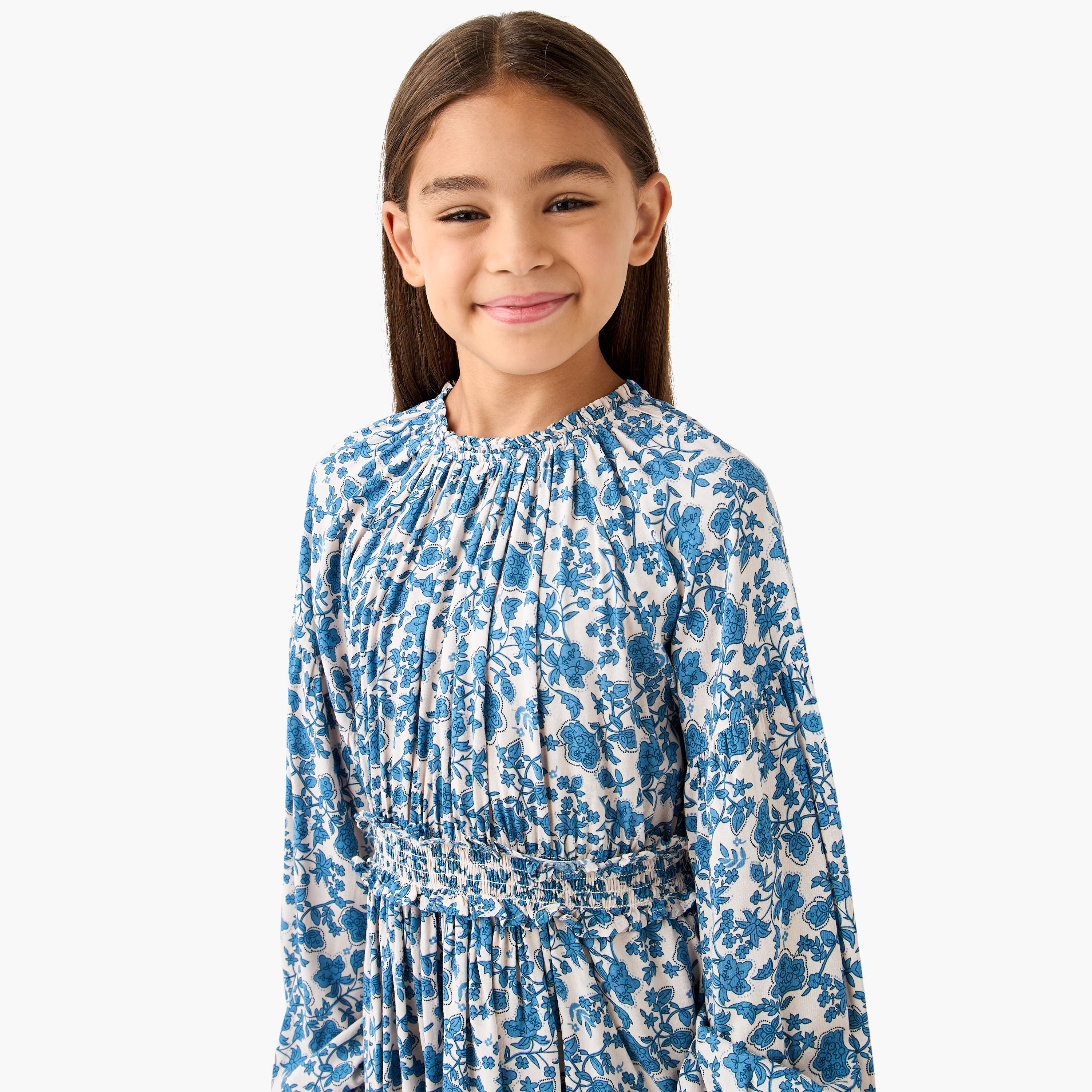 فستان بطبعات زهور بأكمام طويلة من جونيورز-girls-clothing-dressesandjumpsuits-image-4