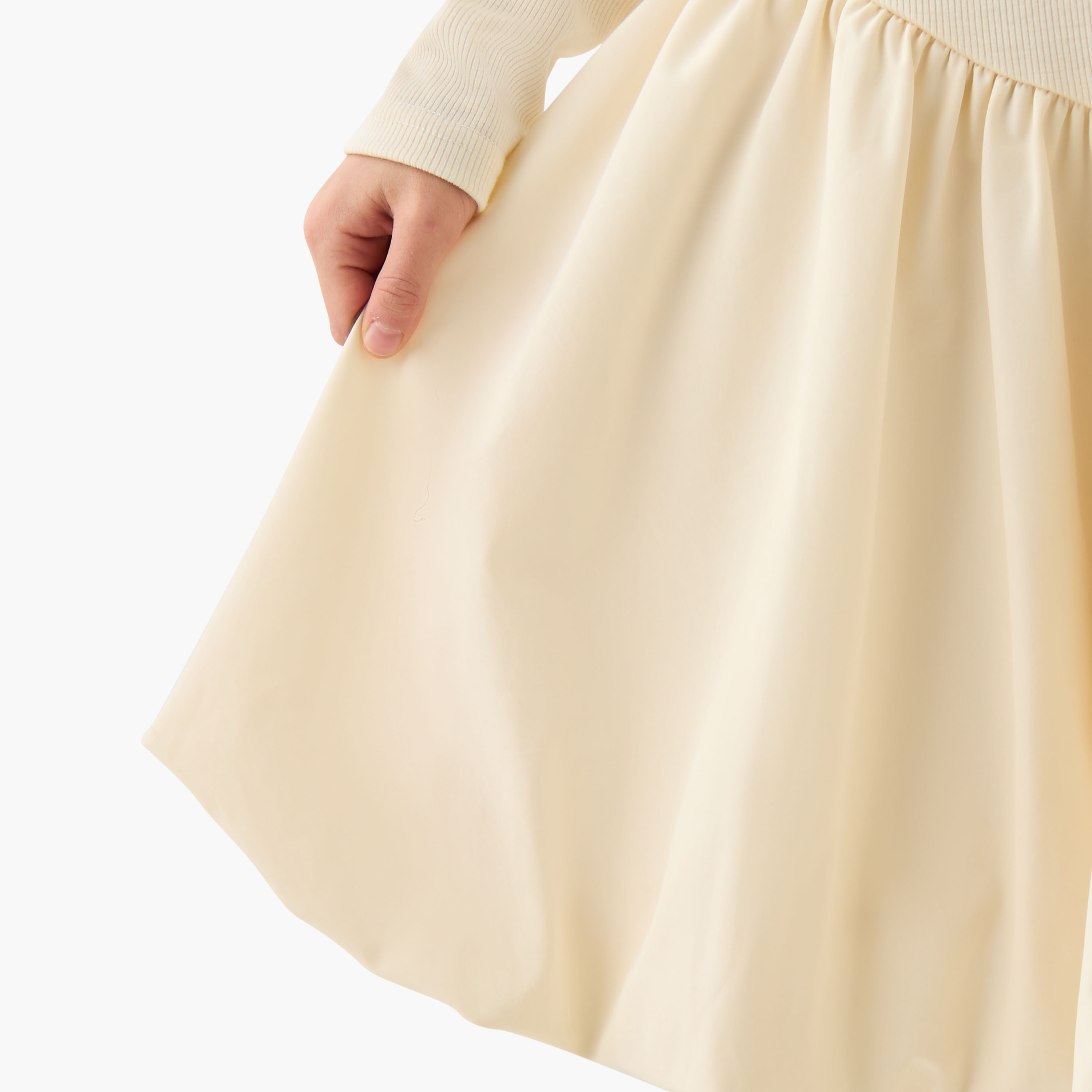 Juniors Round Neck Long Sleeves Knee Length Dress with Embellishments-girls-clothing-dressesandjumpsuits-image-5