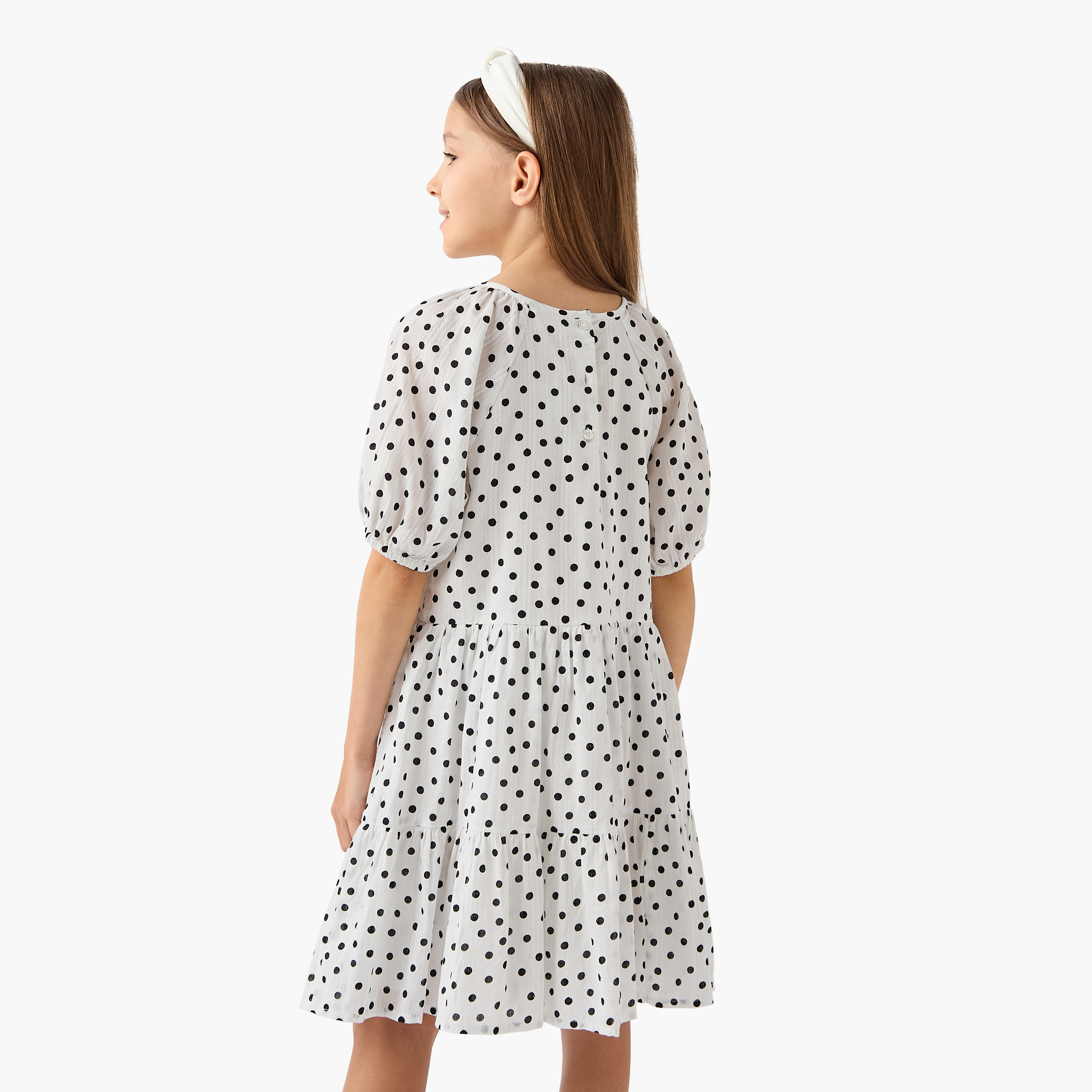 Juniors Polka Dot A-line Dress with Ruffle Detail-girls-clothing-dressesandjumpsuits-image-3