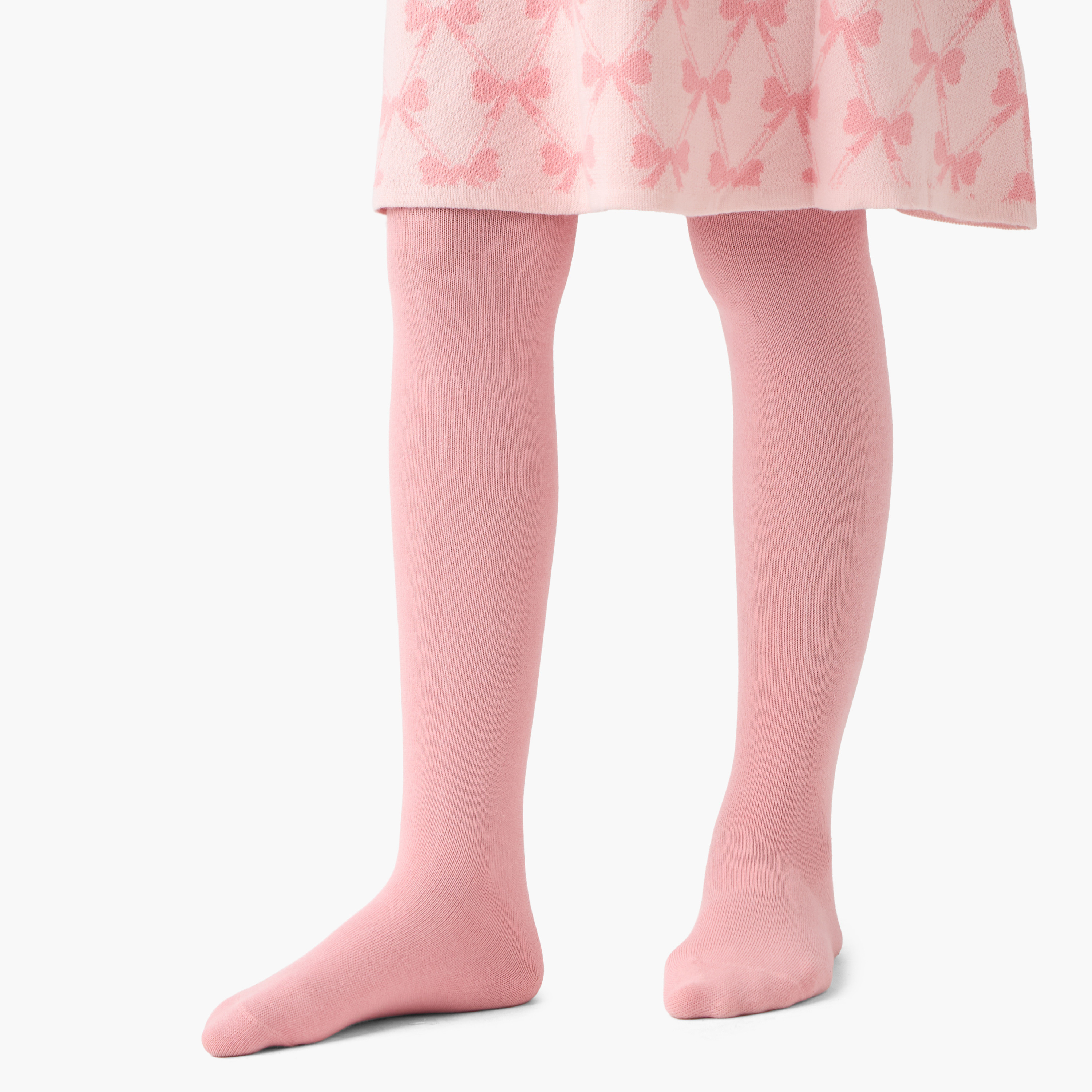 Juniors Collared Long Sleeves Knee Length Sweater Dress with Stockings-girls-clothing-dressesandjumpsuits-image-5
