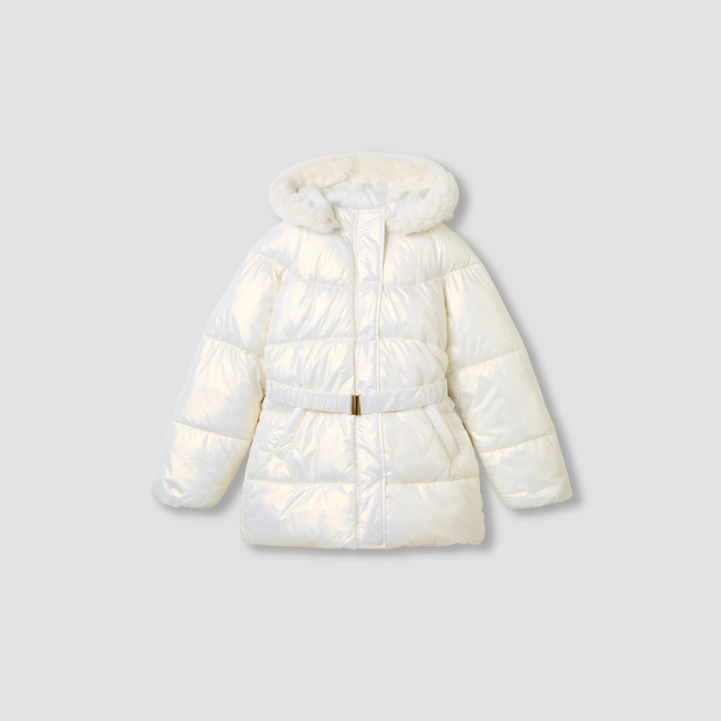 Juniors Padded Jacket with Hood and Long Sleeves-girls-clothing-jacketsandcoats-image-1